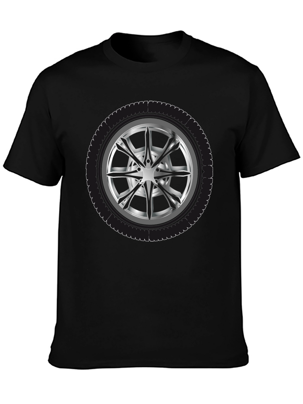 Wheel Graphic Black T-Shirt - Car Enthusiast Apparel