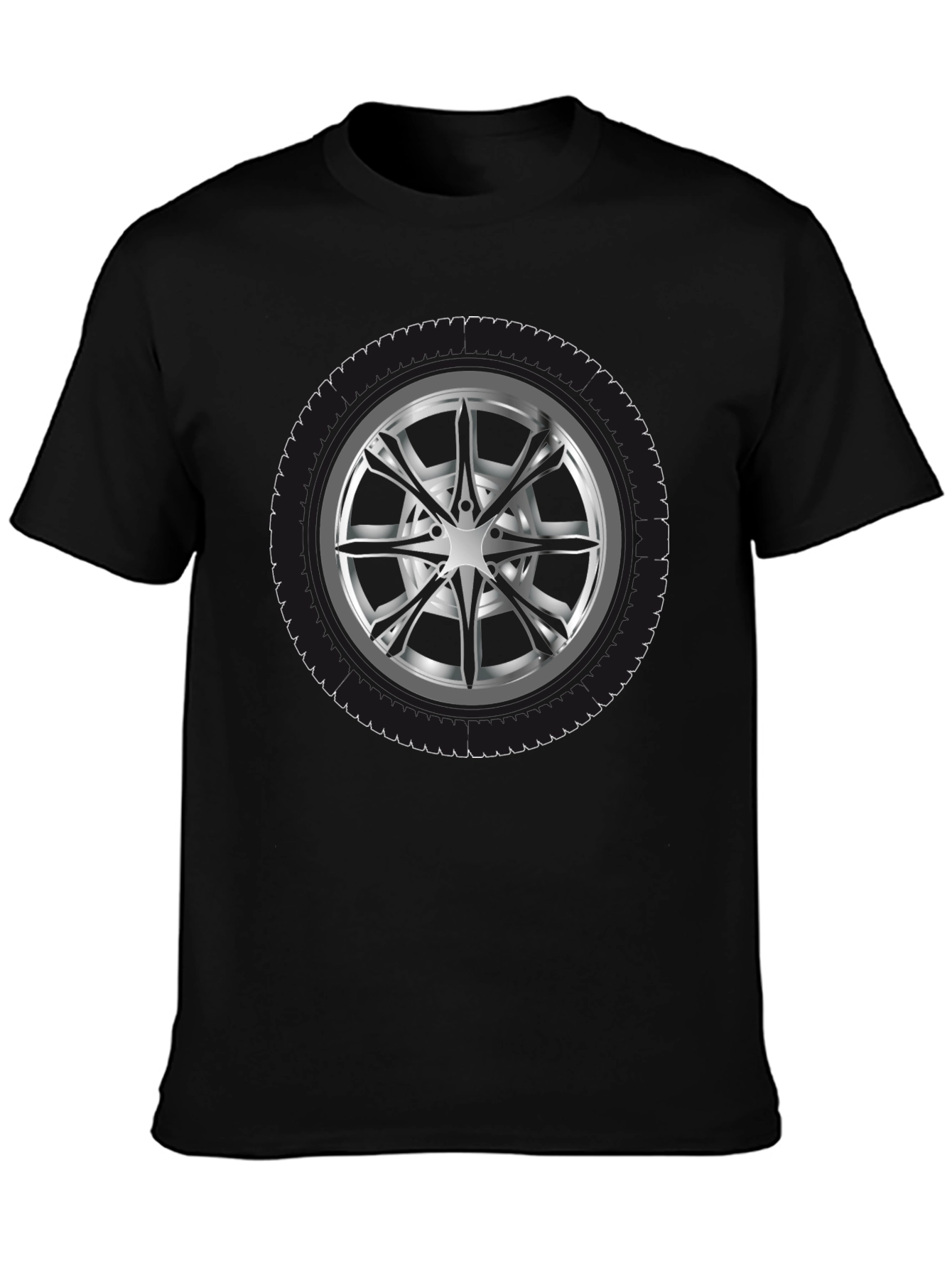 Wheel Graphic Black T-Shirt - Car Enthusiast Apparel