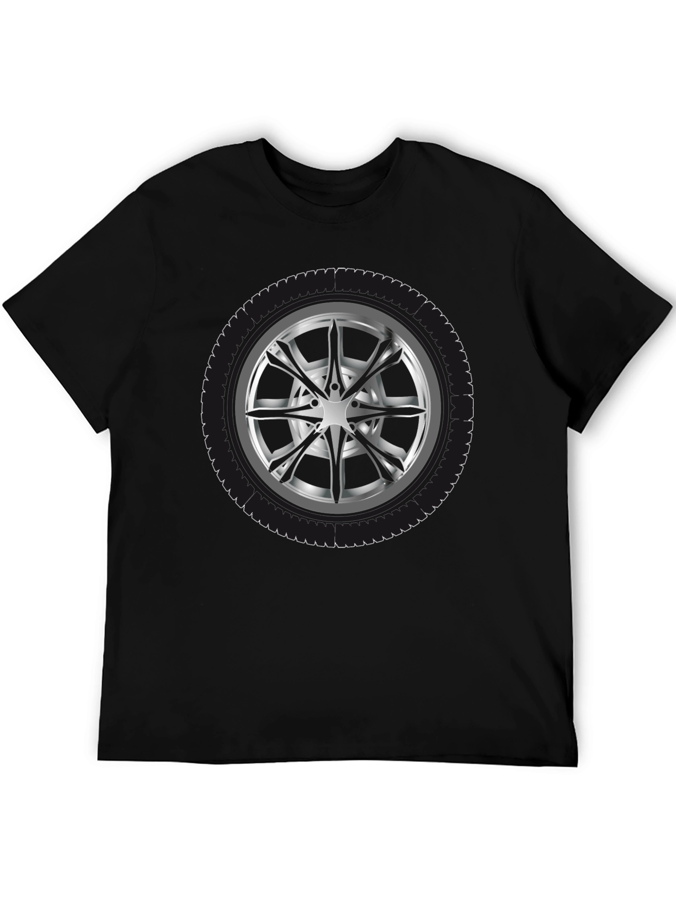 Wheel Graphic Black T-Shirt - Car Enthusiast Apparel