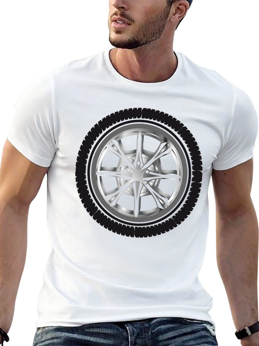 Wheel Graphic Black T-Shirt - Car Enthusiast Apparel