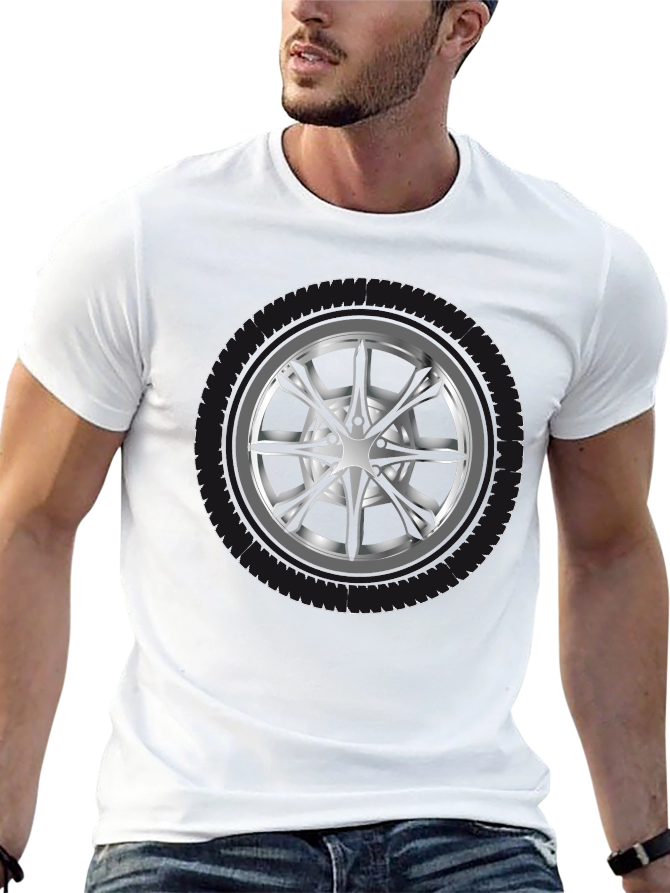 Wheel Graphic Black T-Shirt - Car Enthusiast Apparel