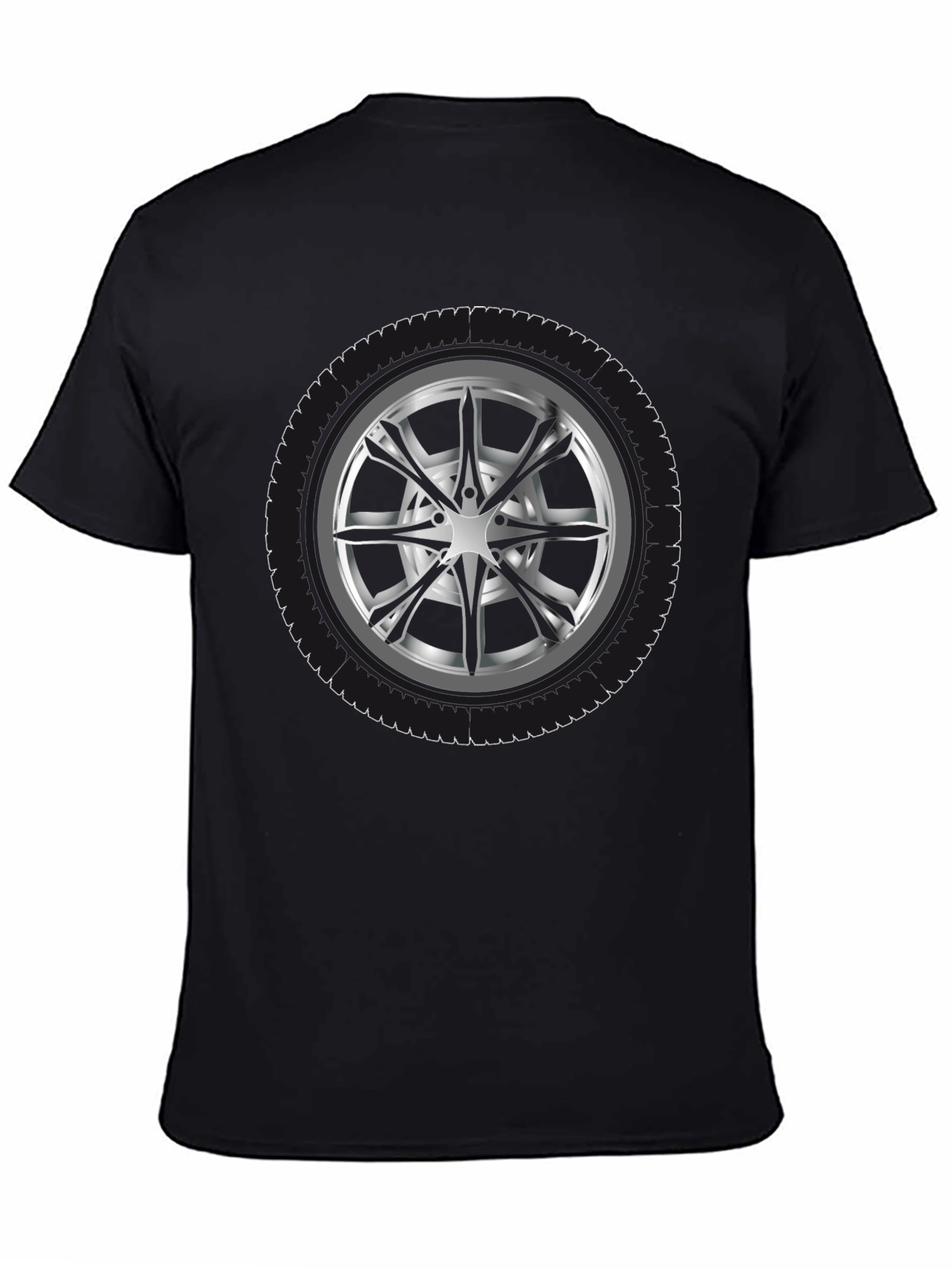 Wheel Graphic Black T-Shirt - Car Enthusiast Apparel