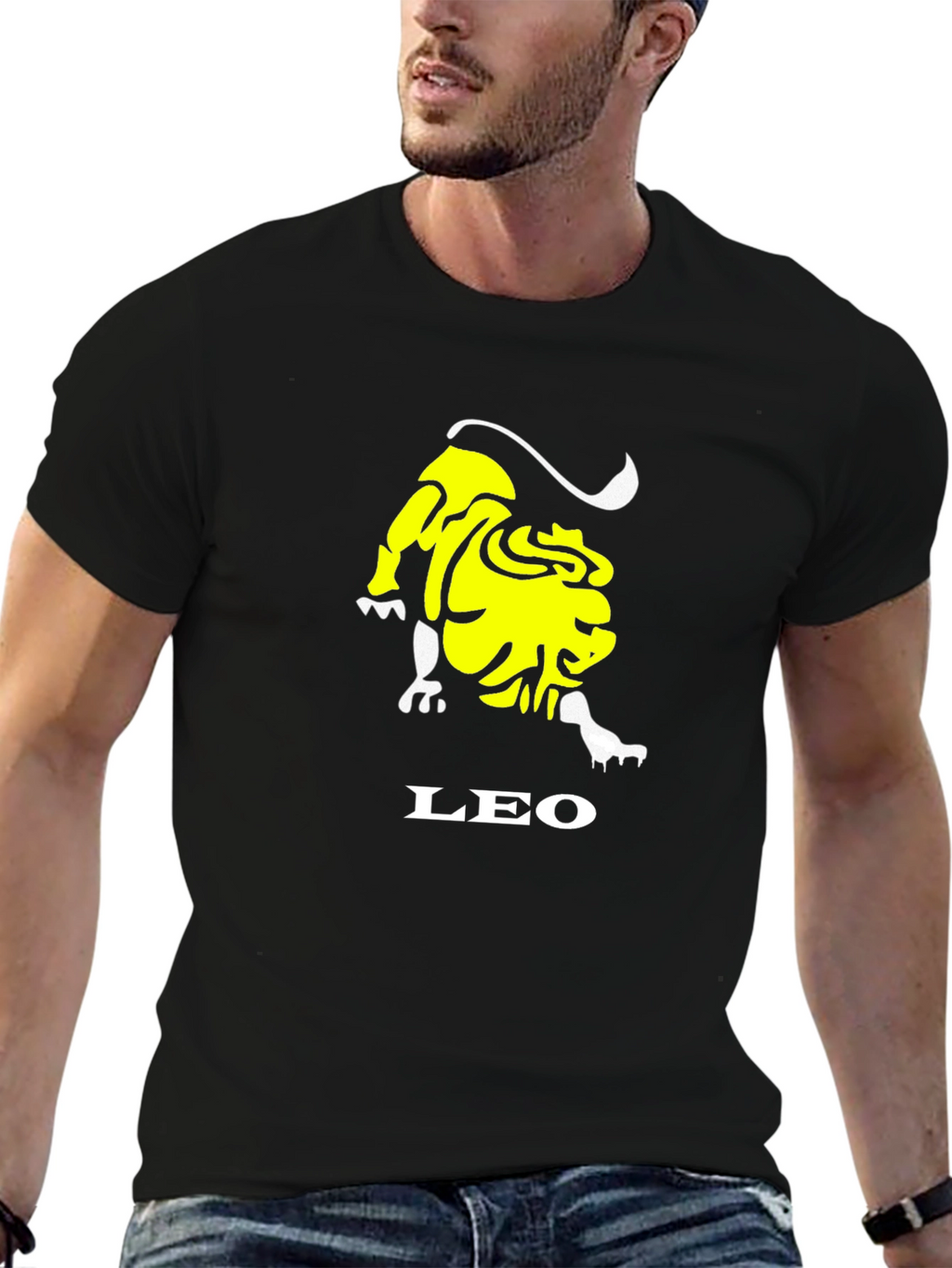 Black Leo Zodiac Graphic T-Shirt