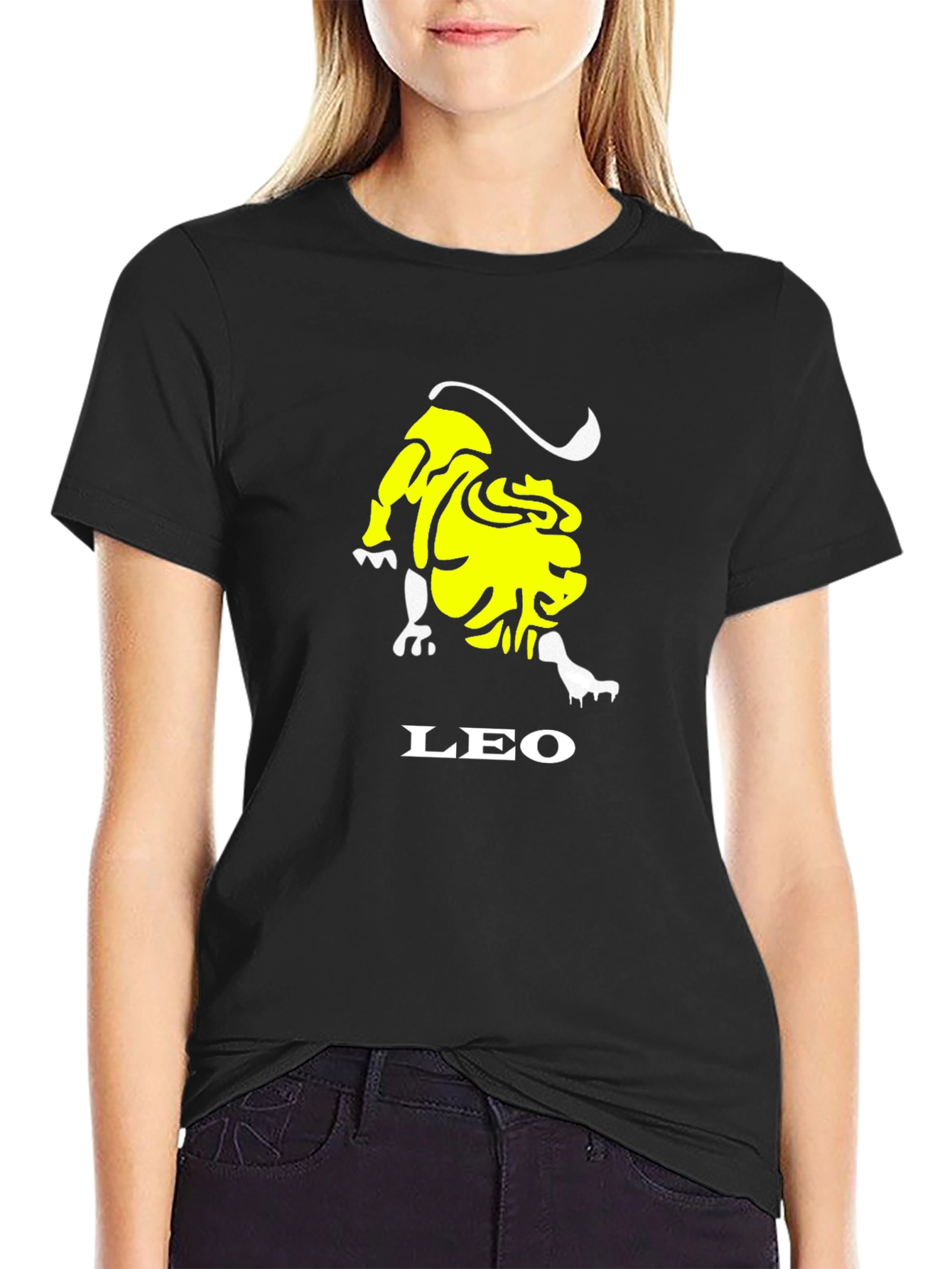Black Leo Zodiac Graphic T-Shirt