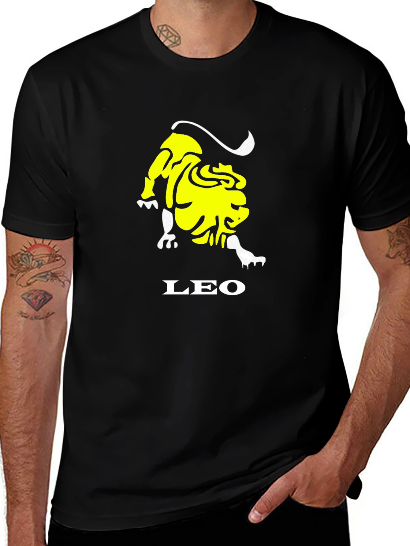Black Leo Zodiac Graphic T-Shirt