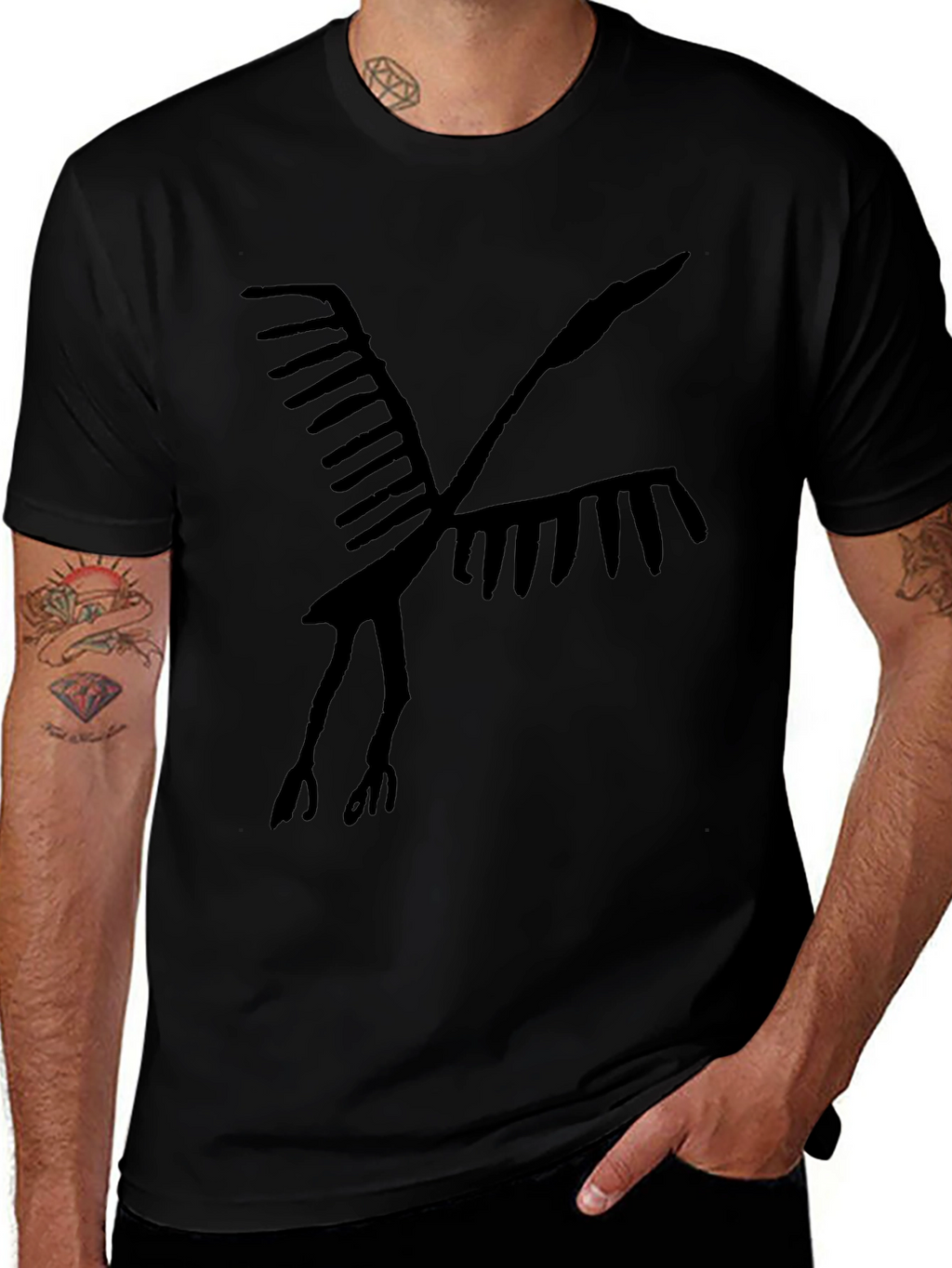 Abstract Bird Graphic Tee - Stylish Comfort