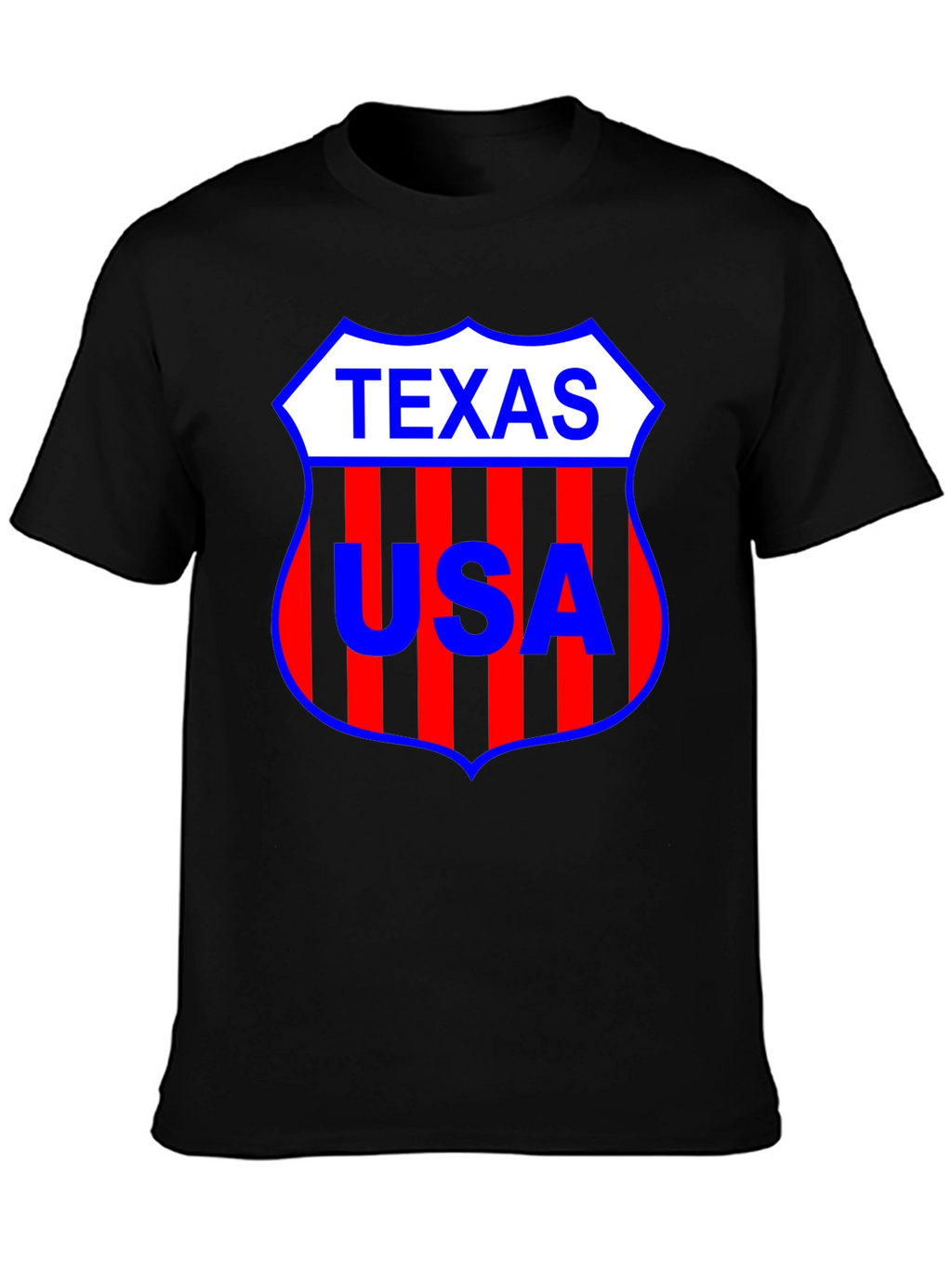 Texas USA Shield Black T-Shirt