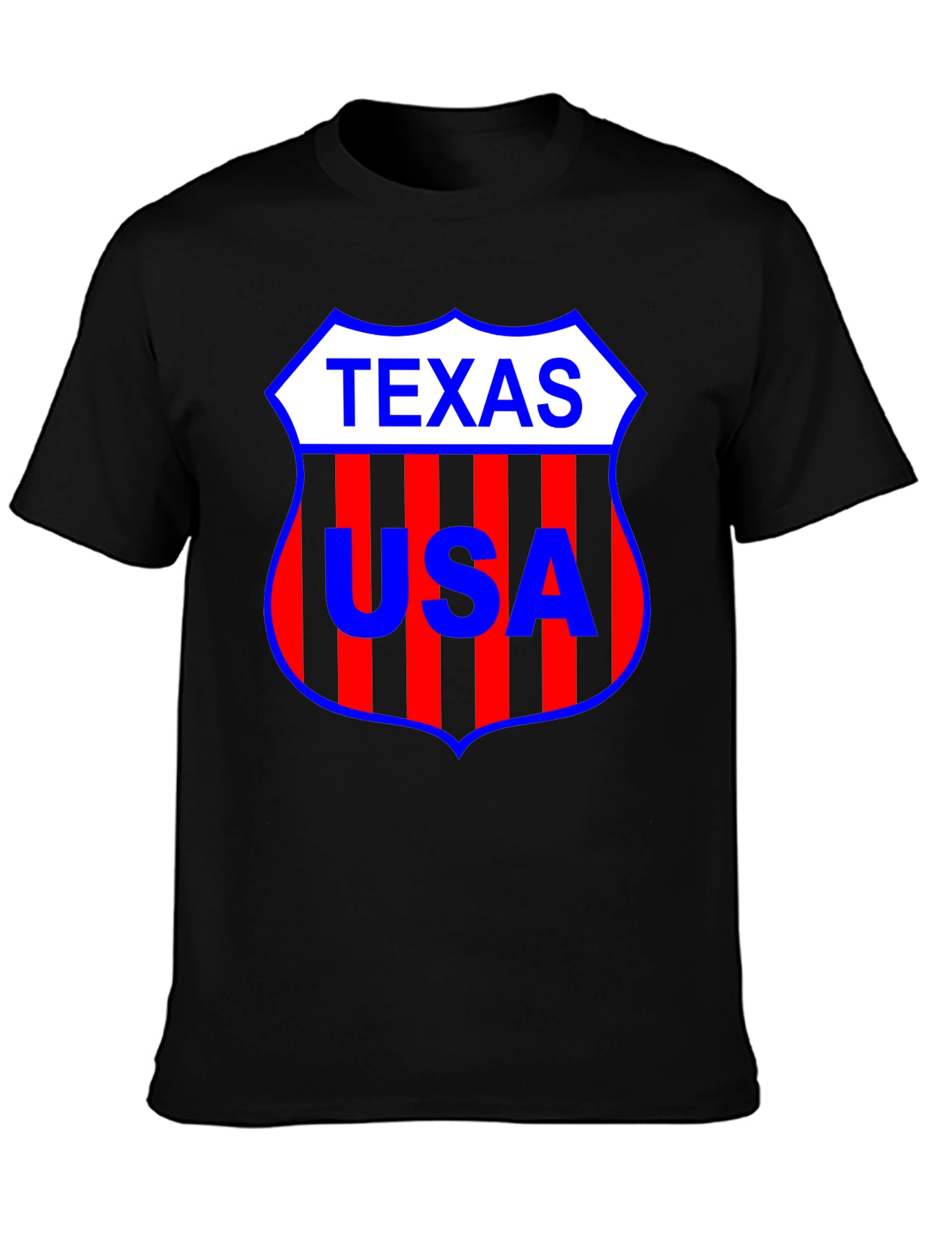 Texas USA Shield Black T-Shirt