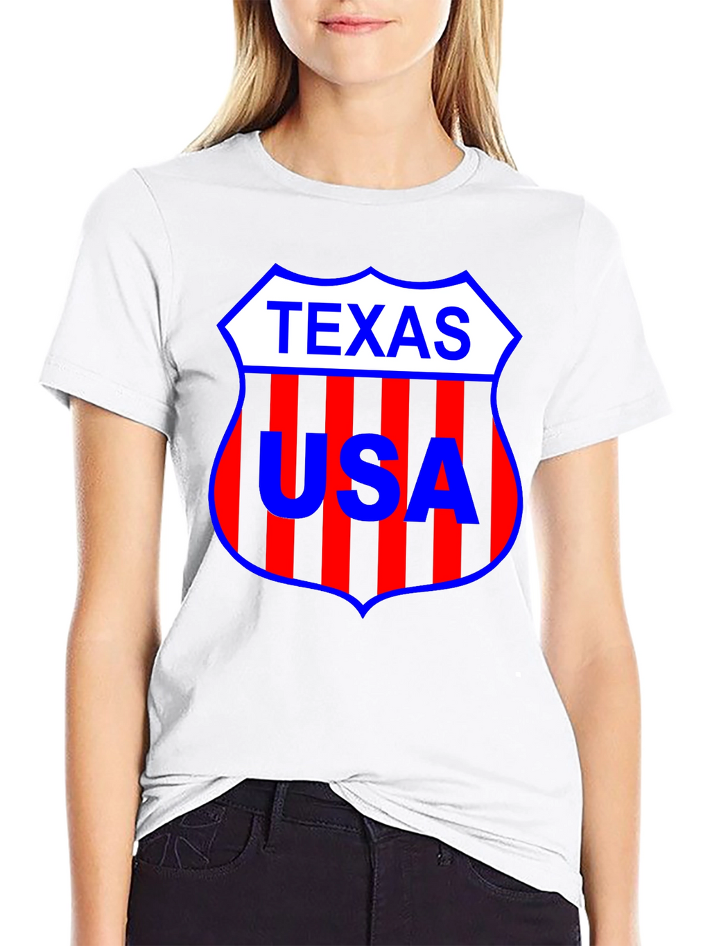 Texas USA Shield Black T-Shirt