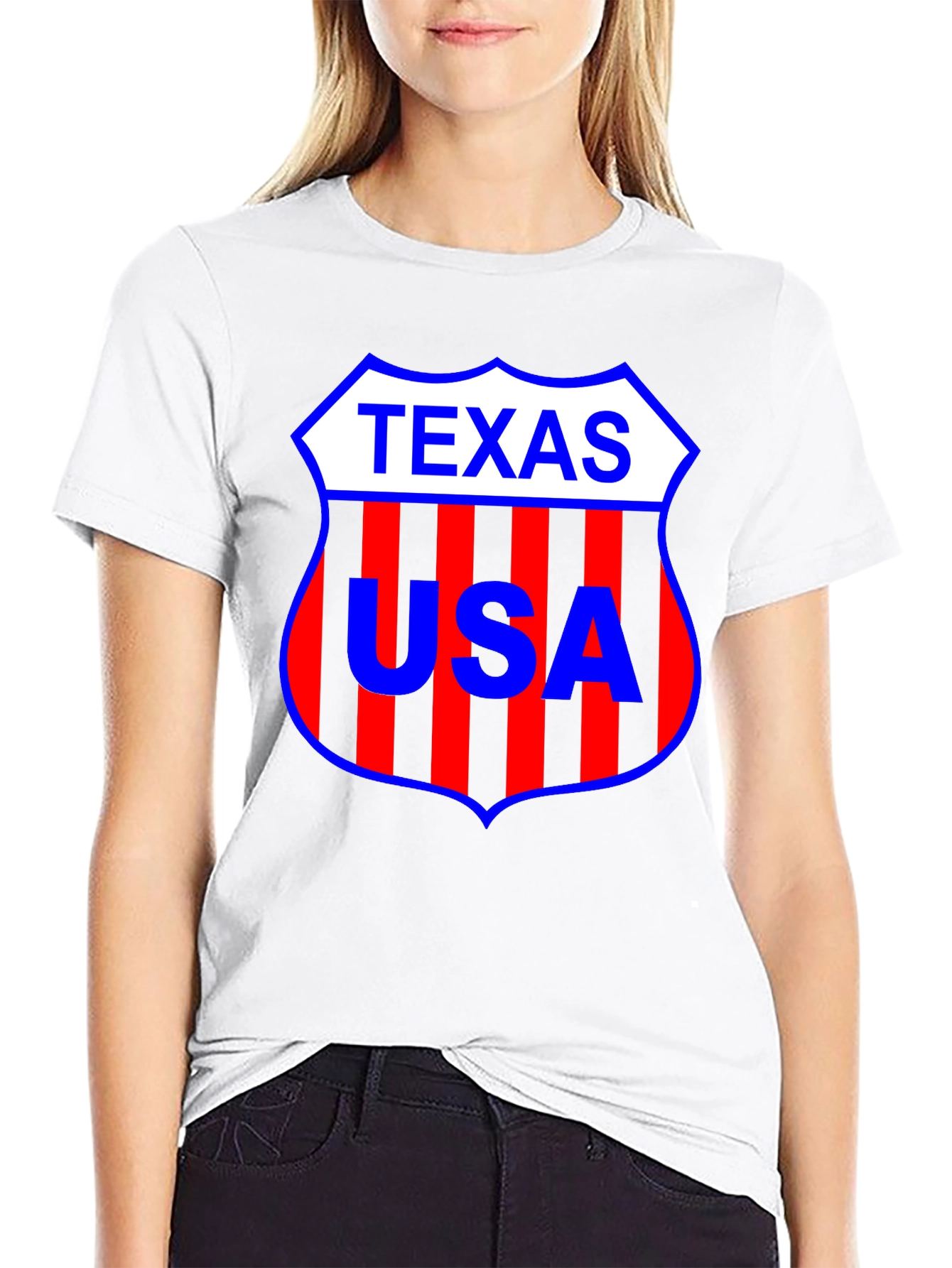 Texas USA Shield Black T-Shirt