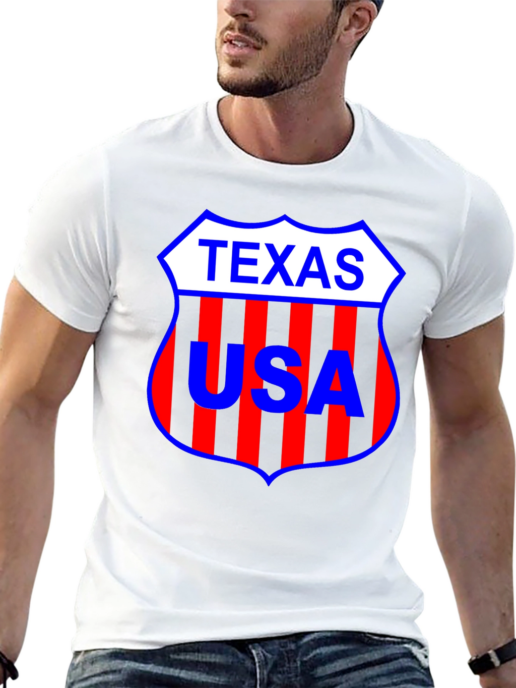 Texas USA Shield Black T-Shirt