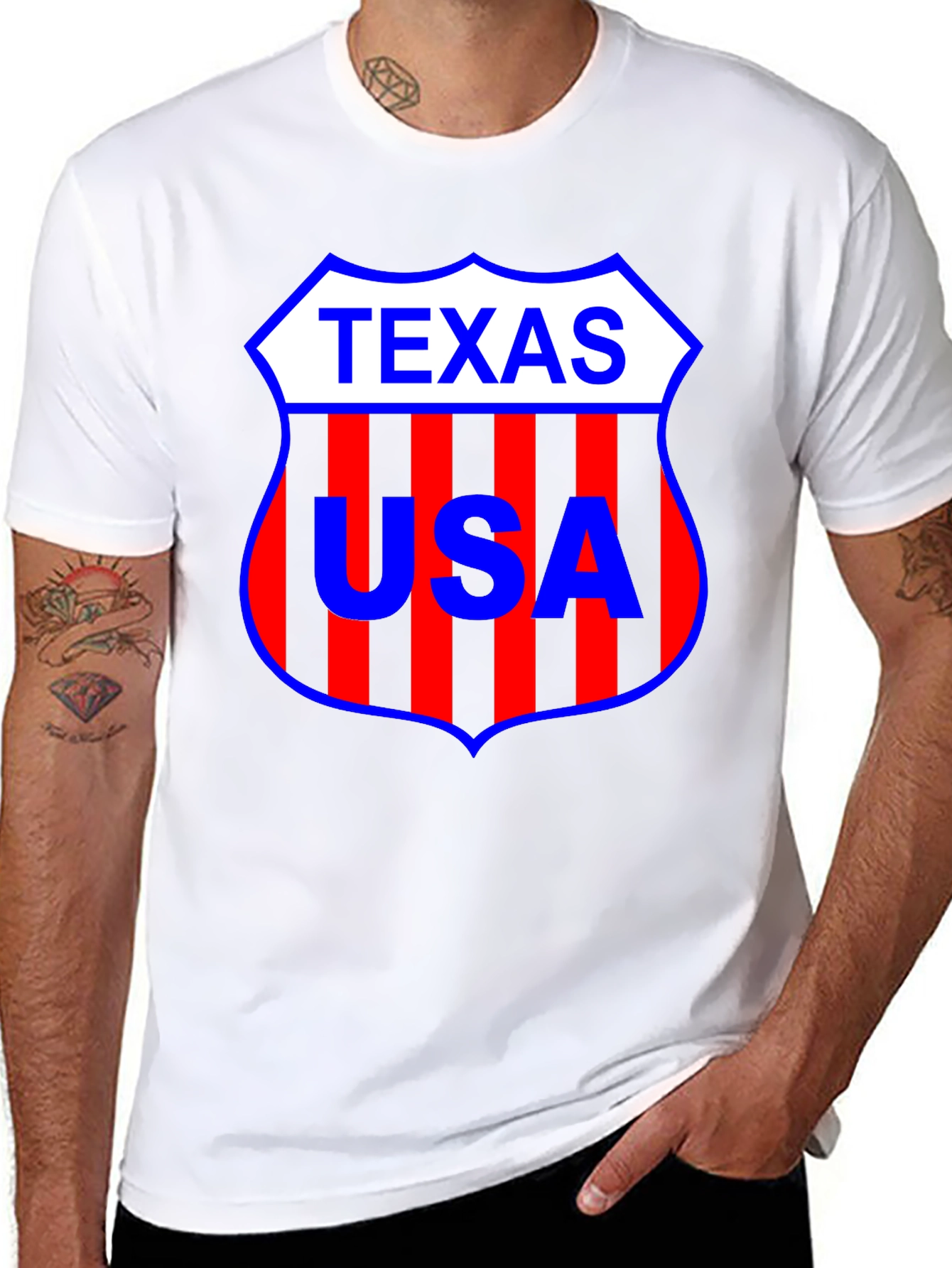 Texas USA Shield Black T-Shirt