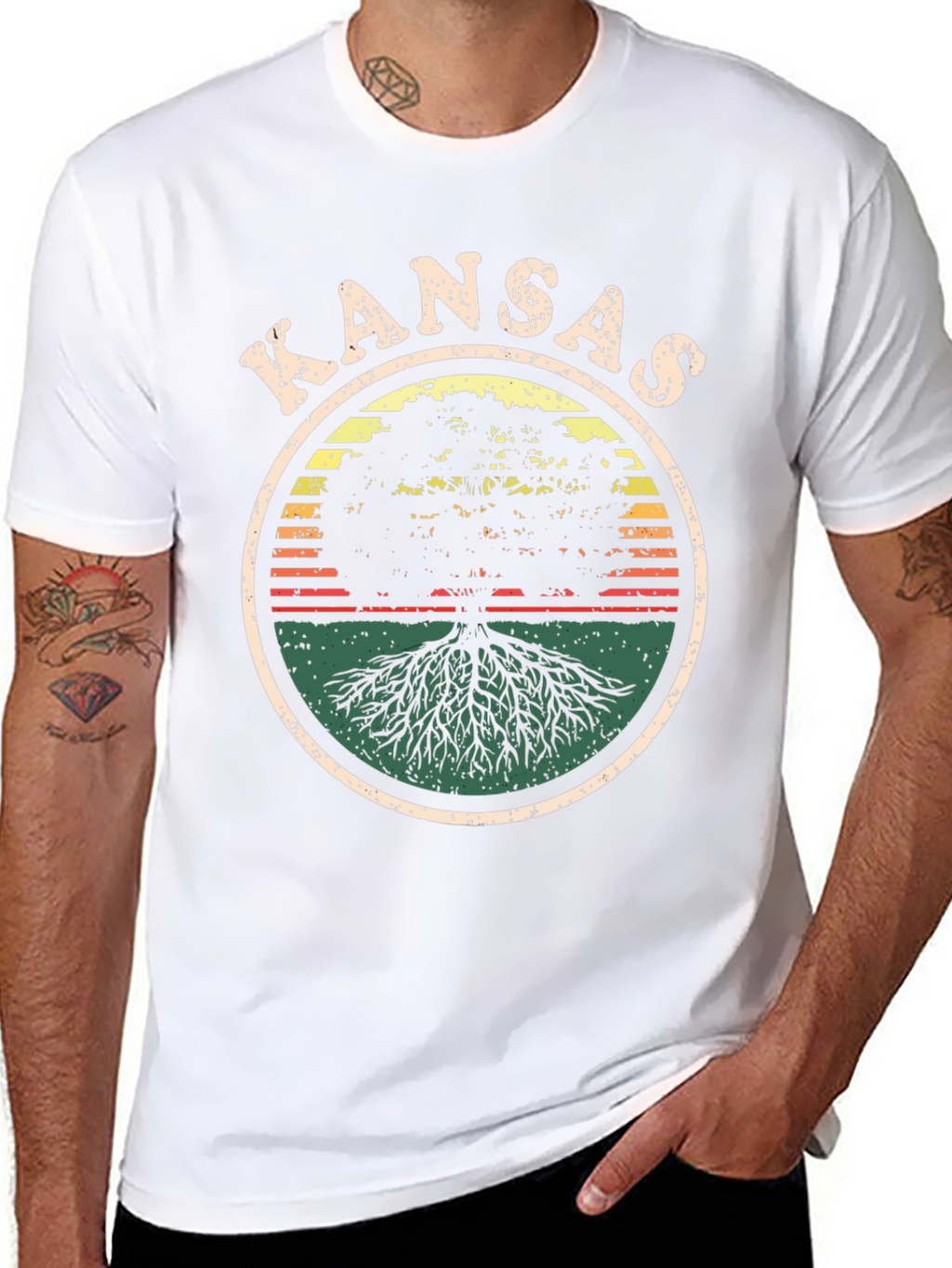 Kansas Tree Roots Graphic Tee - Unisex Black T-Shirt
