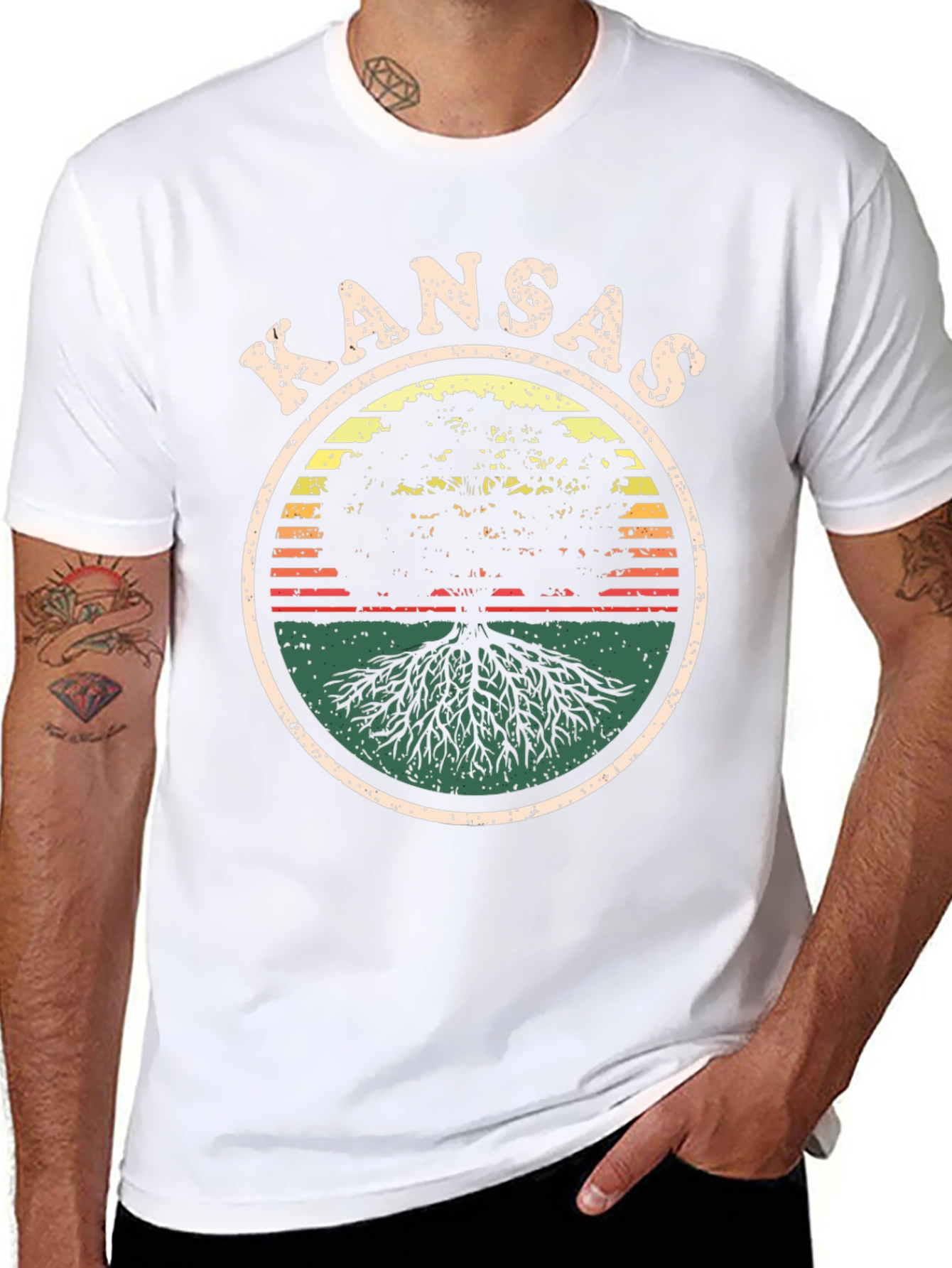 Kansas Tree Roots Graphic Tee - Unisex Black T-Shirt