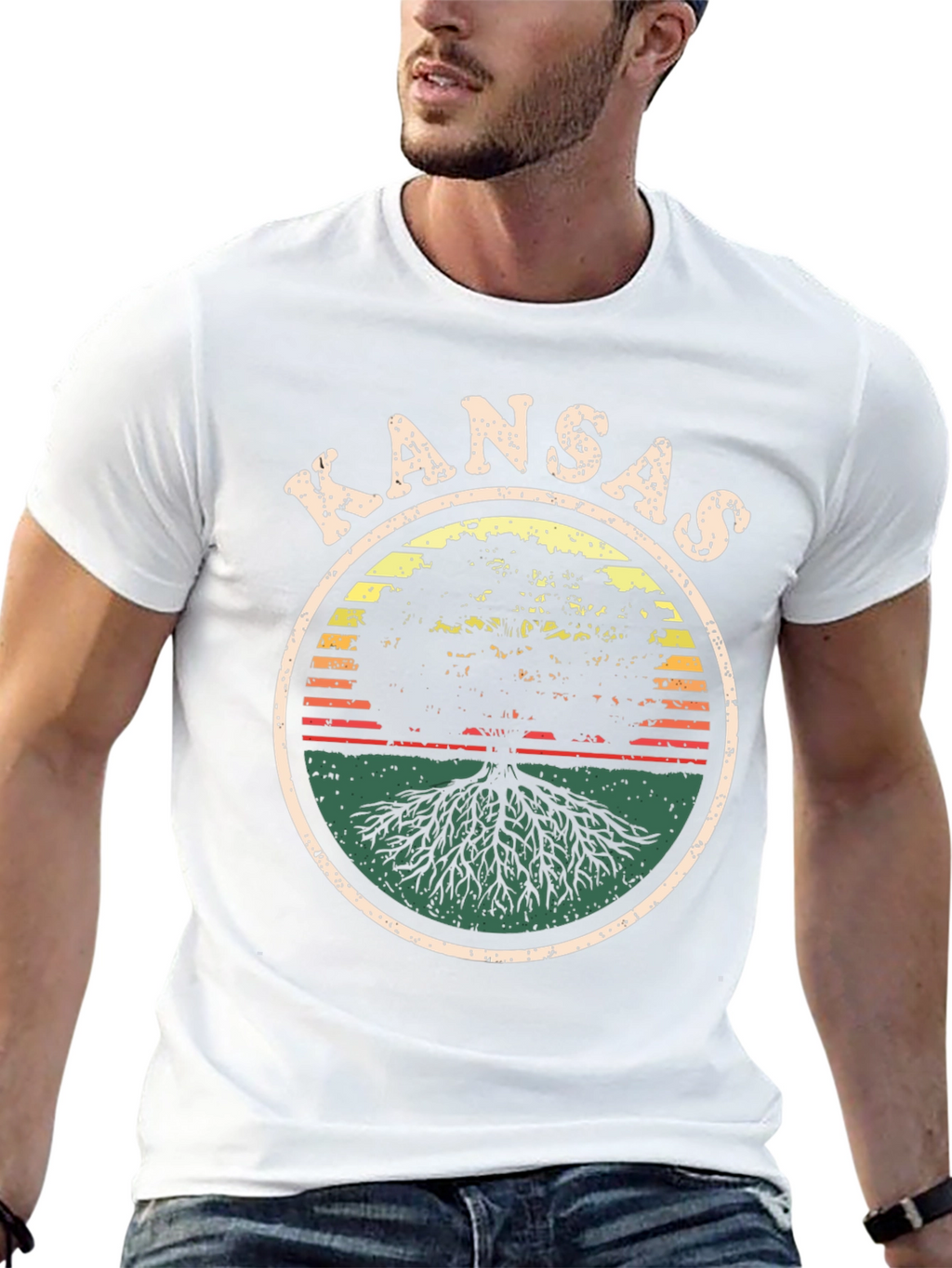 Kansas Tree Roots Graphic Tee - Unisex Black T-Shirt