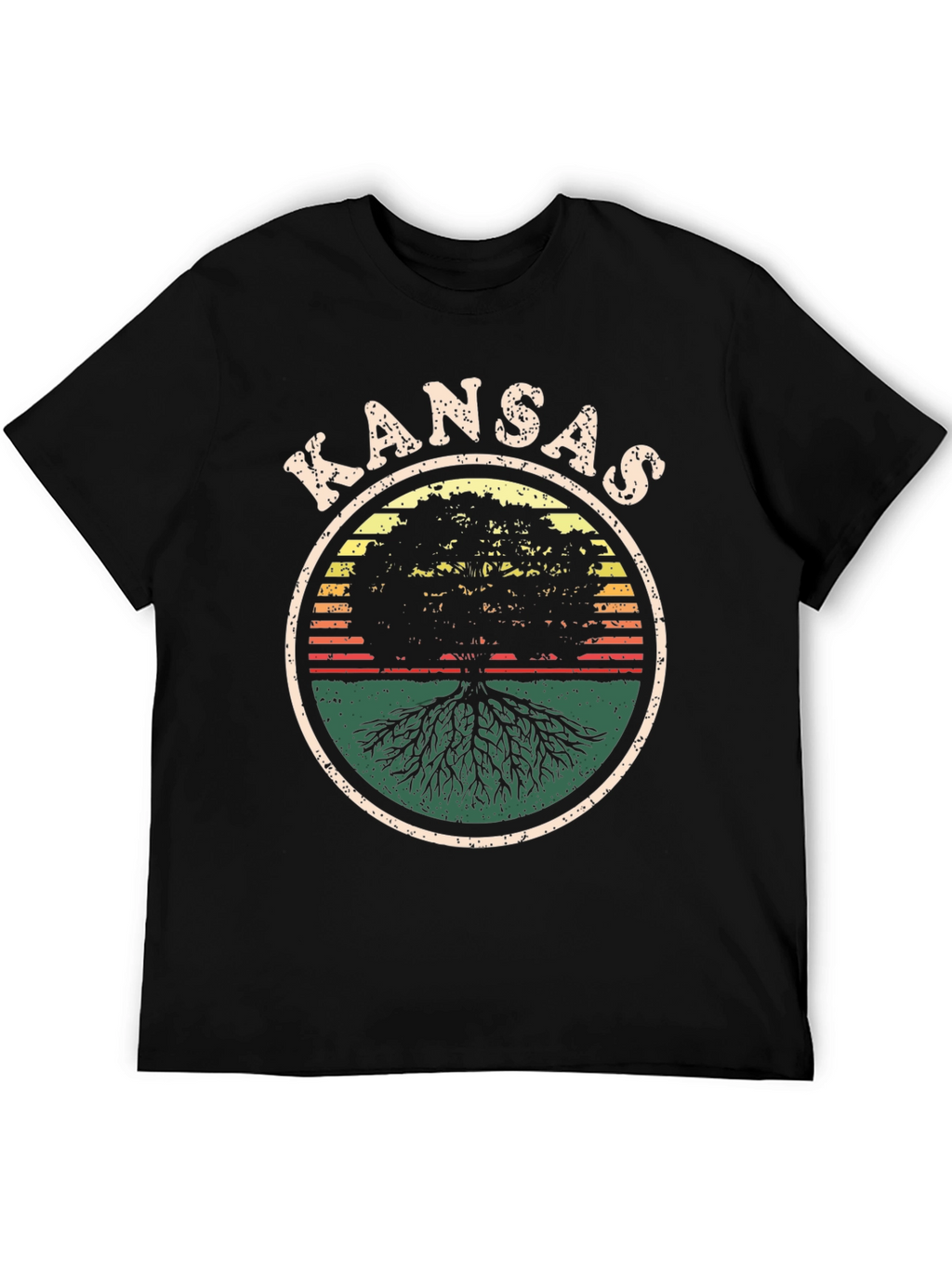 Kansas Tree Roots Graphic Tee - Unisex Black T-Shirt