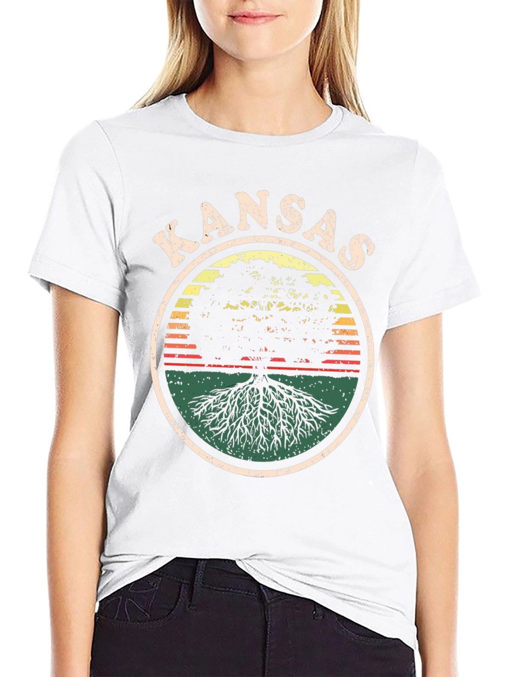 Kansas Tree Roots Graphic Tee - Unisex Black T-Shirt