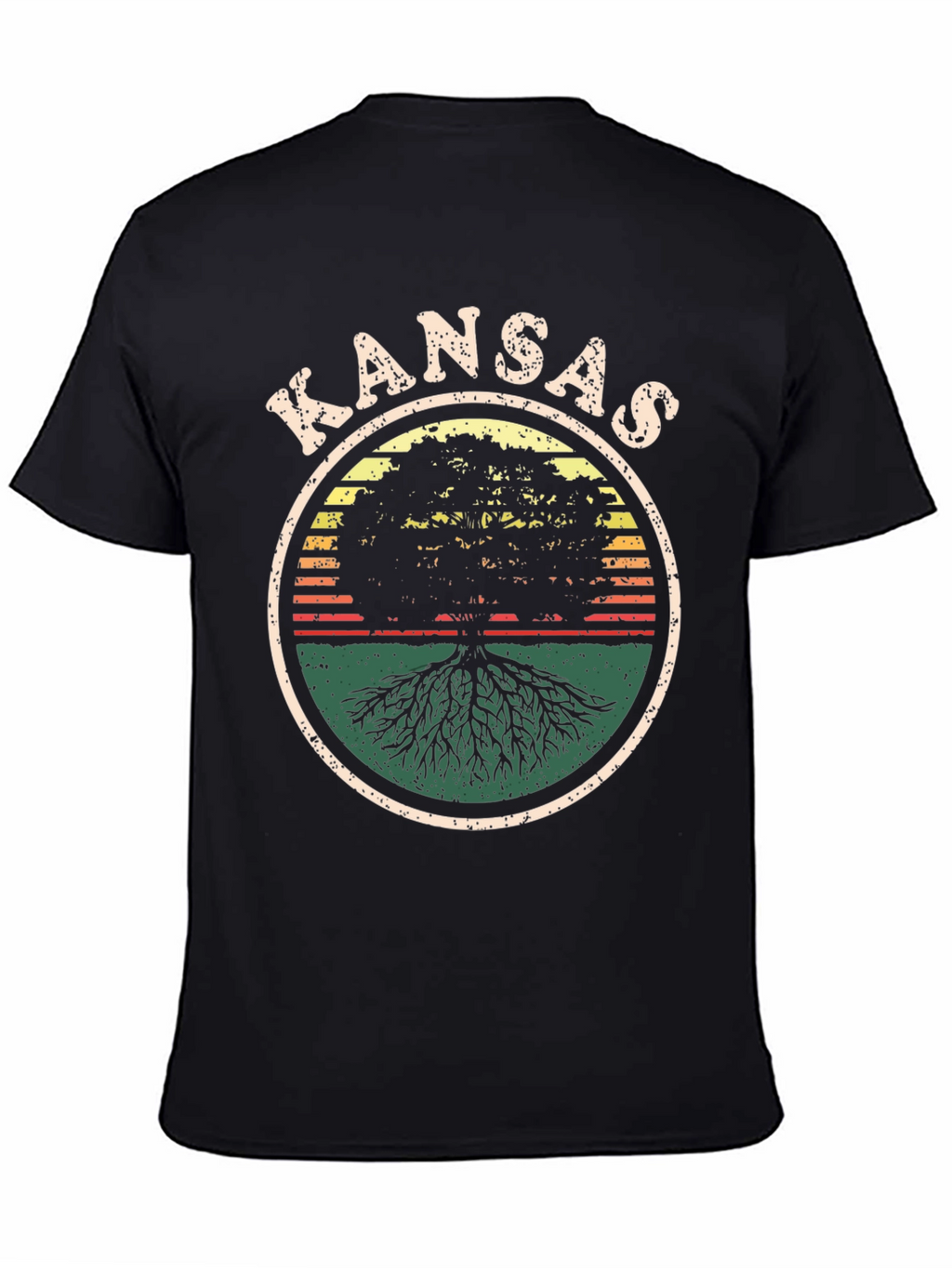 Kansas Tree Roots Graphic Tee - Unisex Black T-Shirt