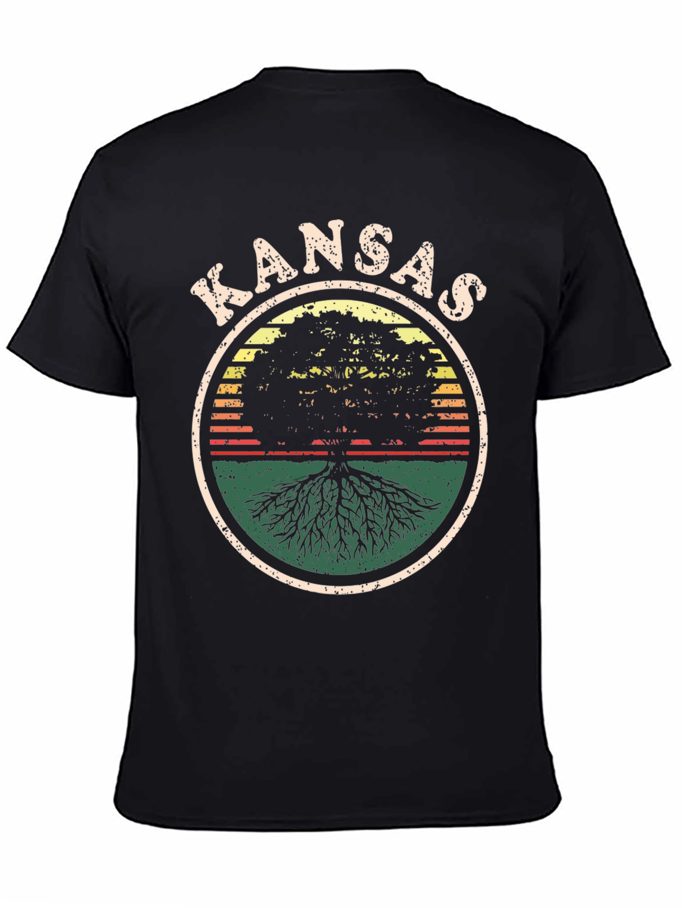 Kansas Tree Roots Graphic Tee - Unisex Black T-Shirt