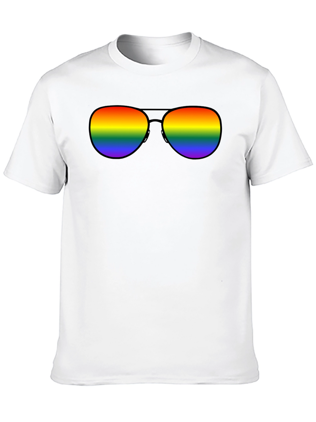 Rainbow Sunglasses Black T-Shirt