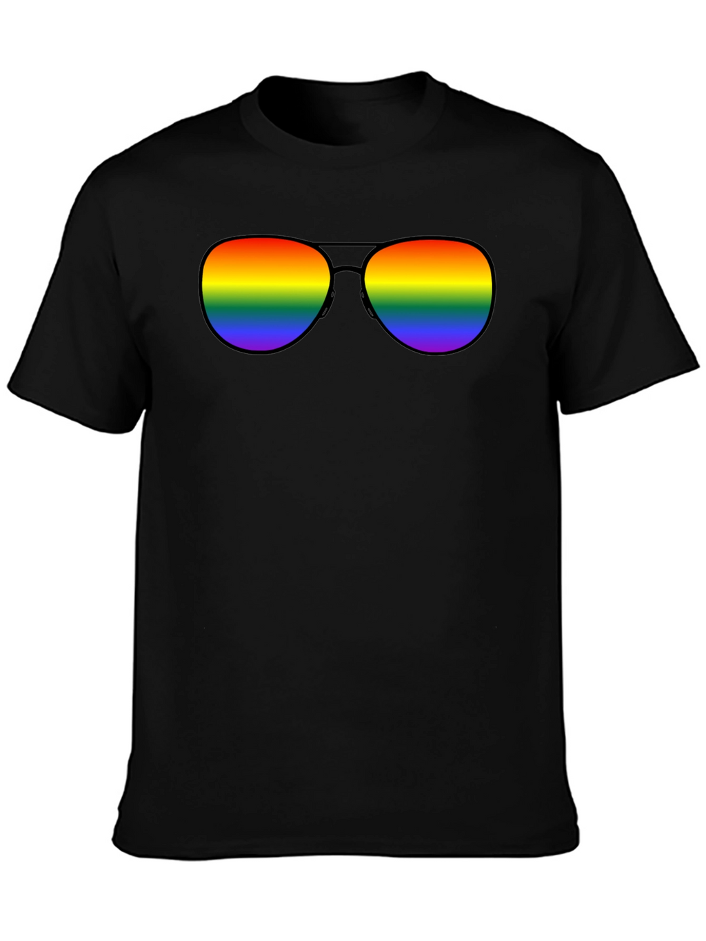 Rainbow Sunglasses Black T-Shirt