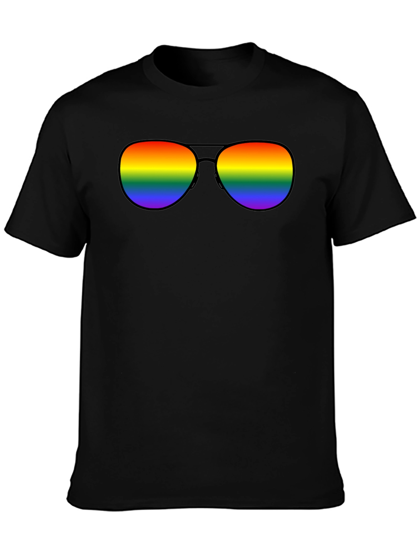 Rainbow Sunglasses Black T-Shirt