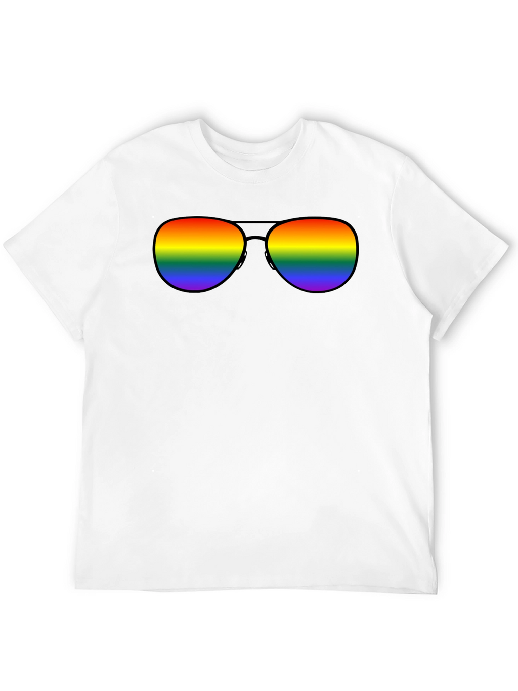 Rainbow Sunglasses Black T-Shirt