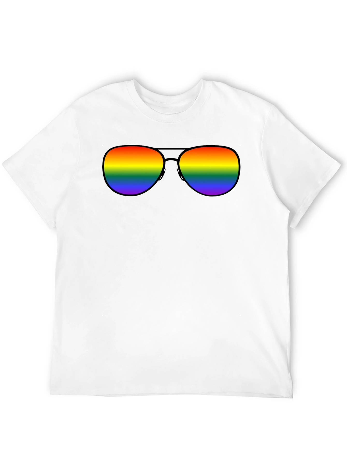 Rainbow Sunglasses Black T-Shirt