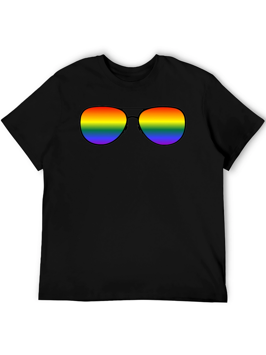 Rainbow Sunglasses Black T-Shirt