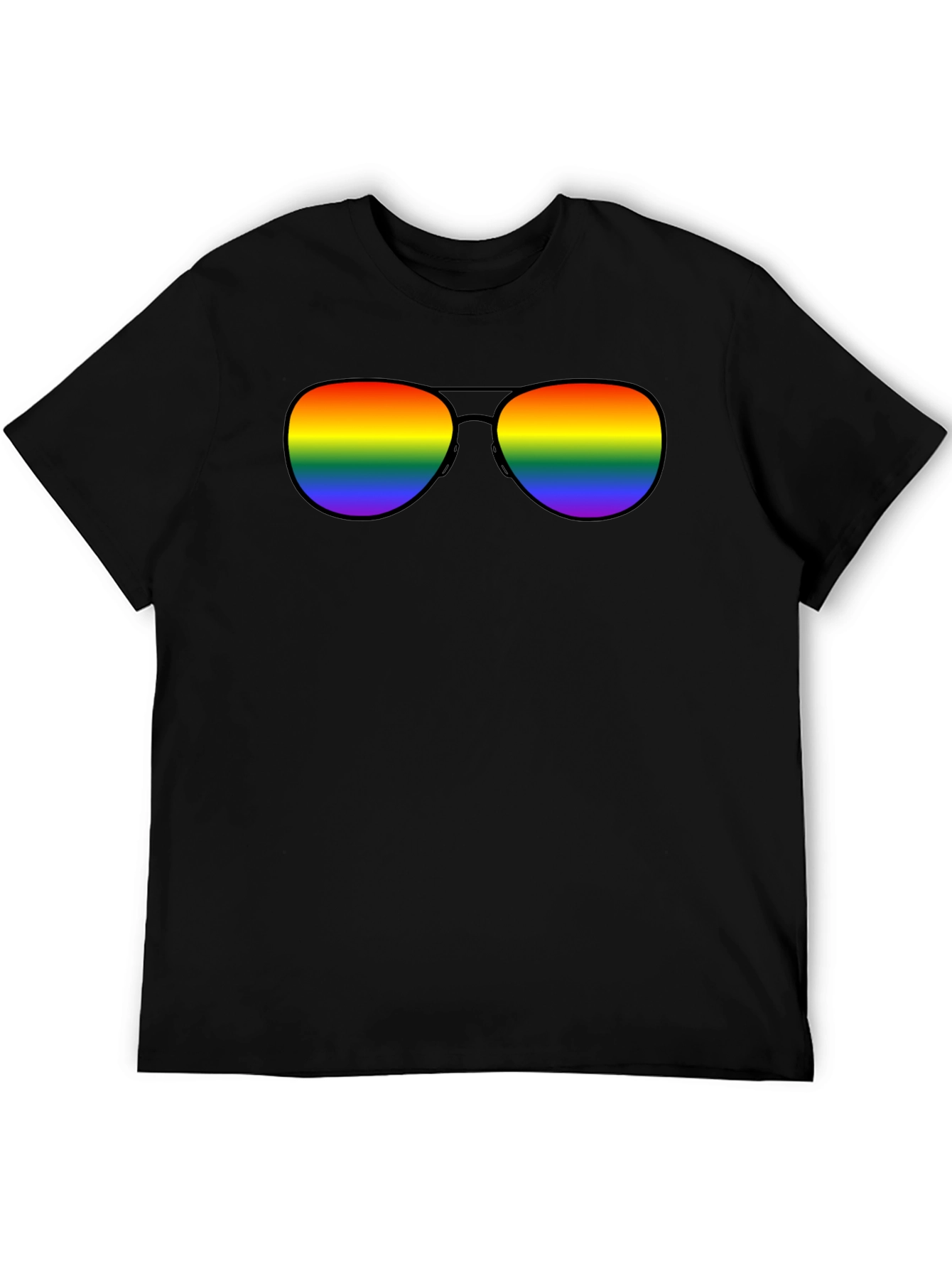 Rainbow Sunglasses Black T-Shirt