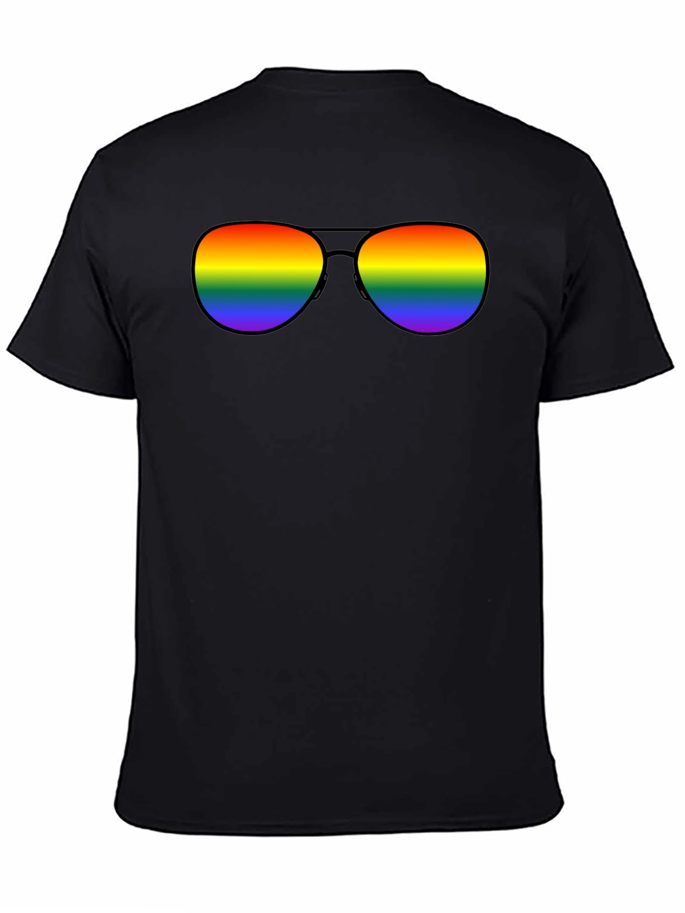Rainbow Sunglasses Black T-Shirt