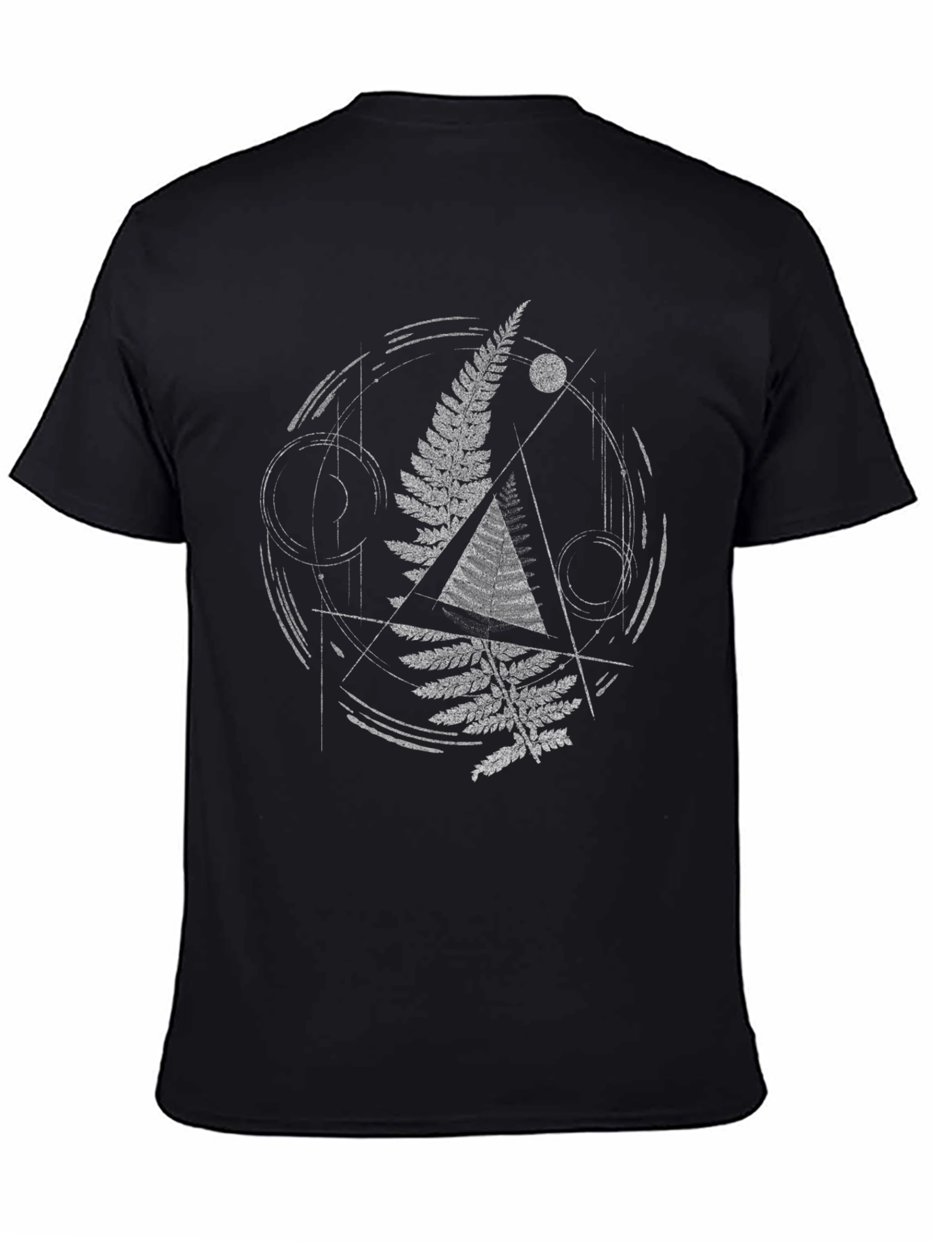 Geometric Fern Graphic Tee - Modern Nature Design