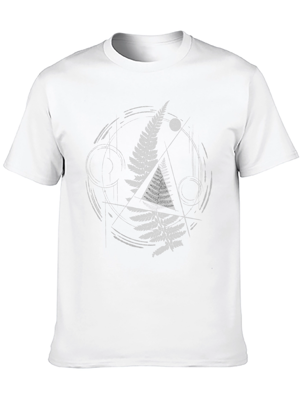 Geometric Fern Graphic Tee - Modern Nature Design