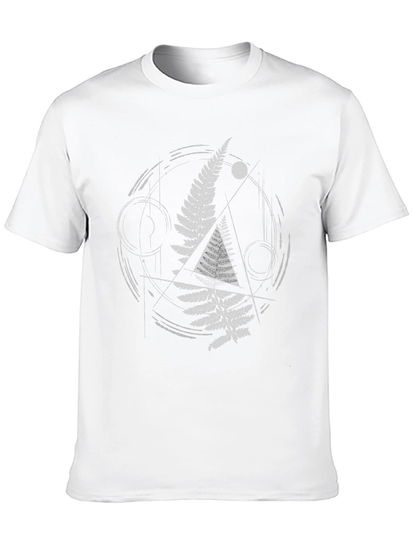 Geometric Fern Graphic Tee - Modern Nature Design