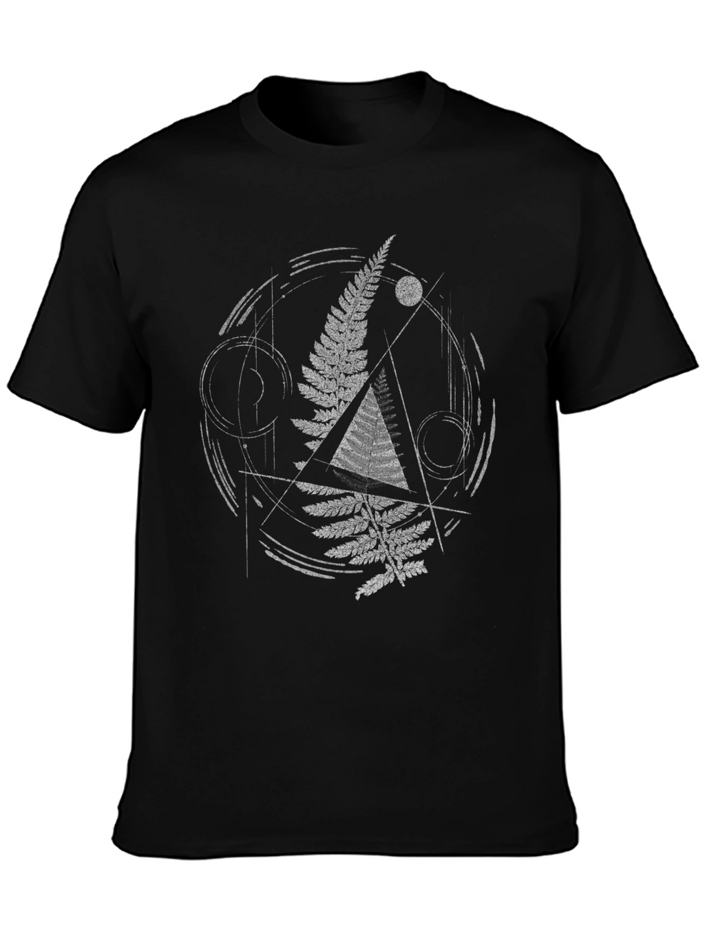 Geometric Fern Graphic Tee - Modern Nature Design