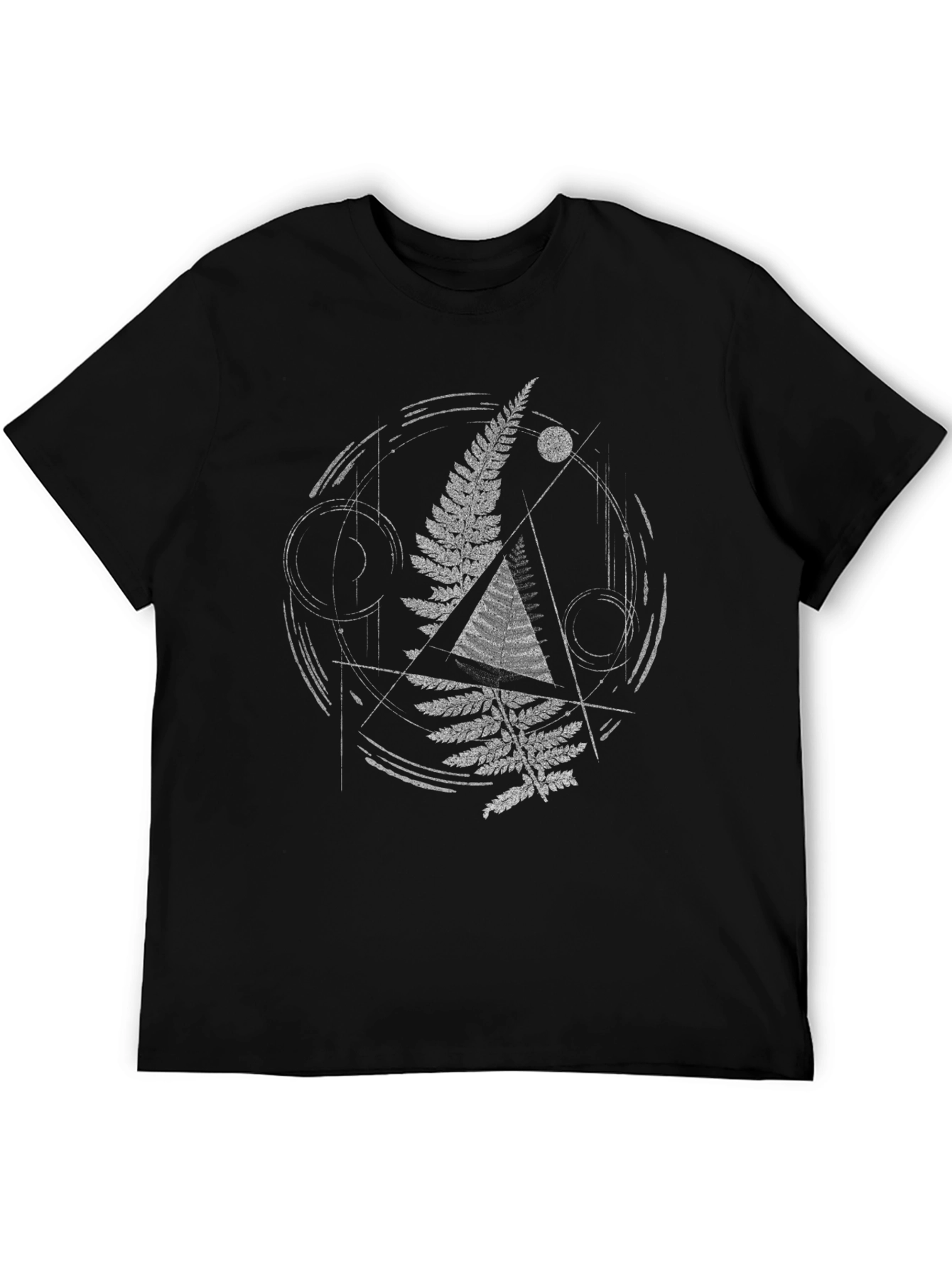 Geometric Fern Graphic Tee - Modern Nature Design