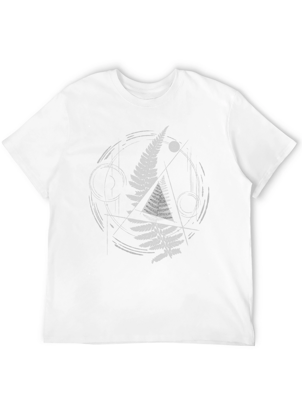 Geometric Fern Graphic Tee - Modern Nature Design