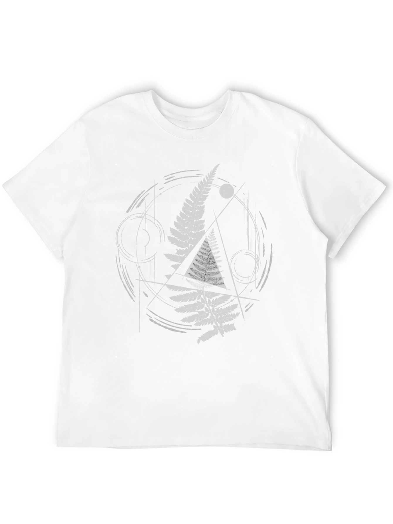 Geometric Fern Graphic Tee - Modern Nature Design