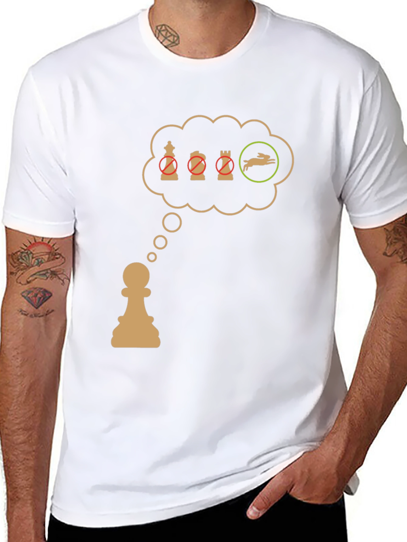 Chess Pawn T-Shirt: Checkmate the Rabbit!