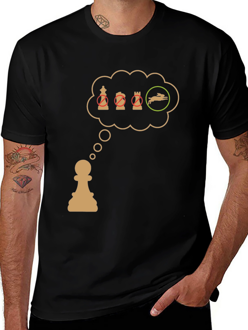Chess Pawn T-Shirt: Checkmate the Rabbit!