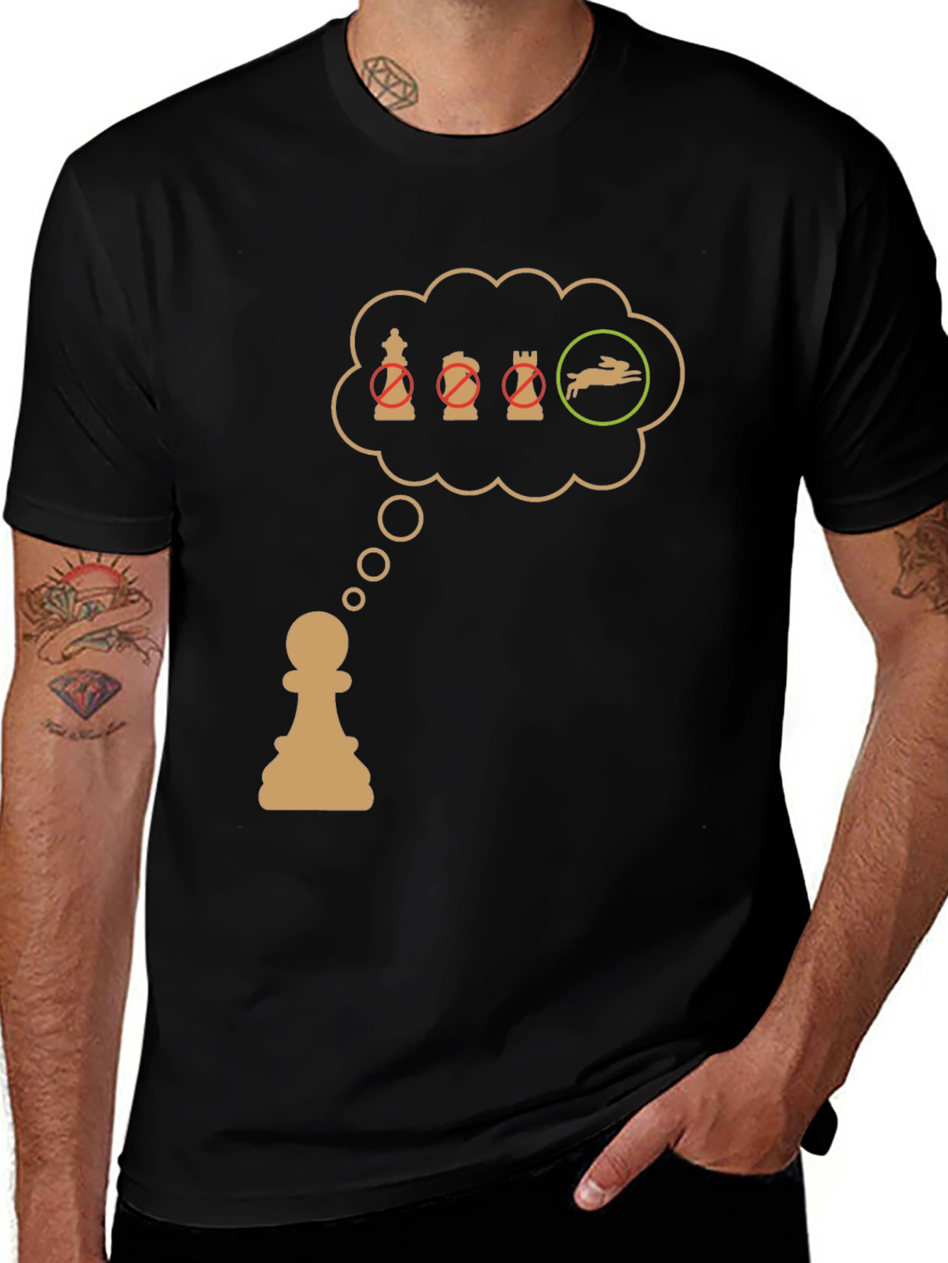 Chess Pawn T-Shirt: Checkmate the Rabbit!