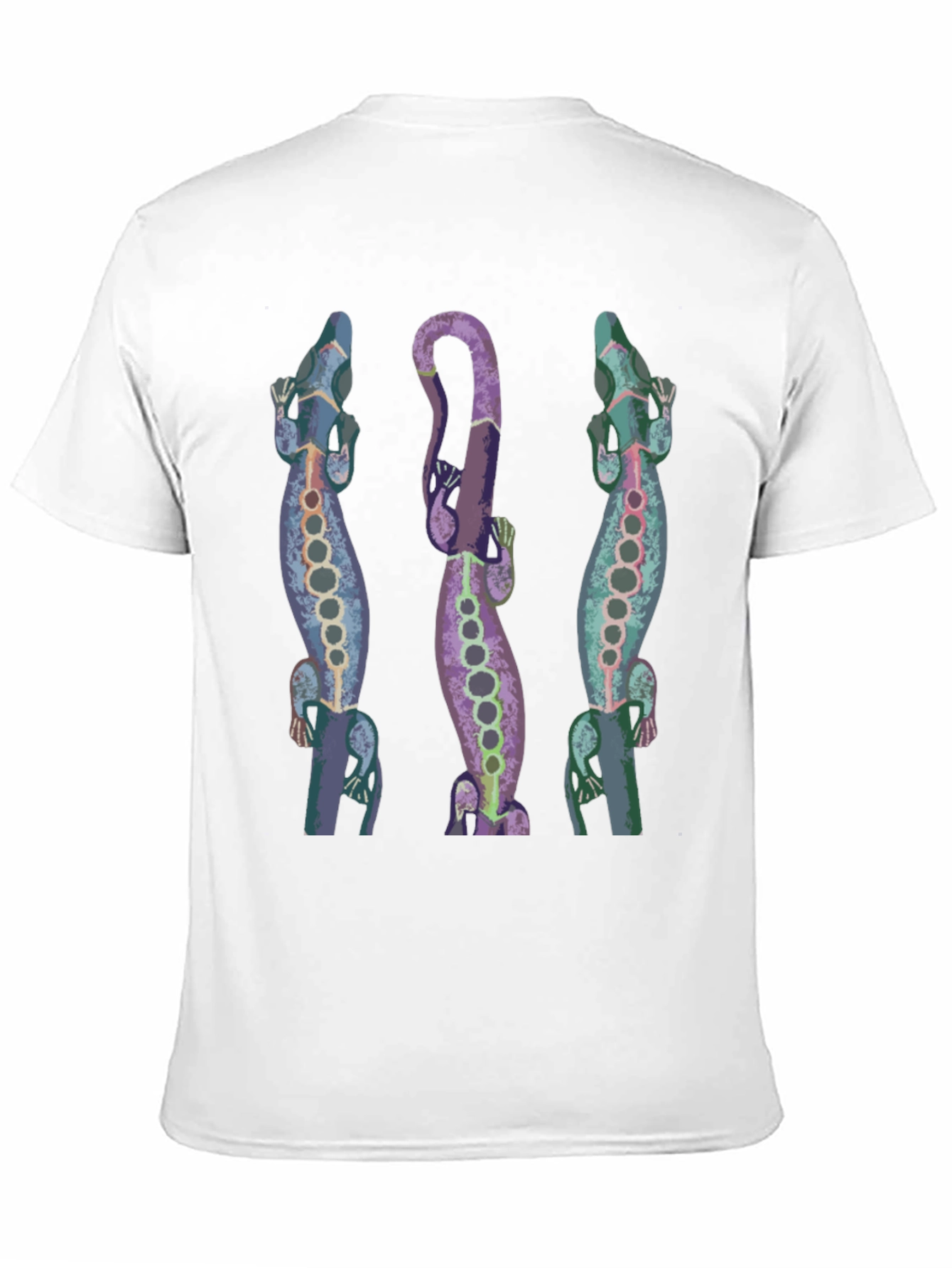 Lizard Print Mens Black T-Shirt
