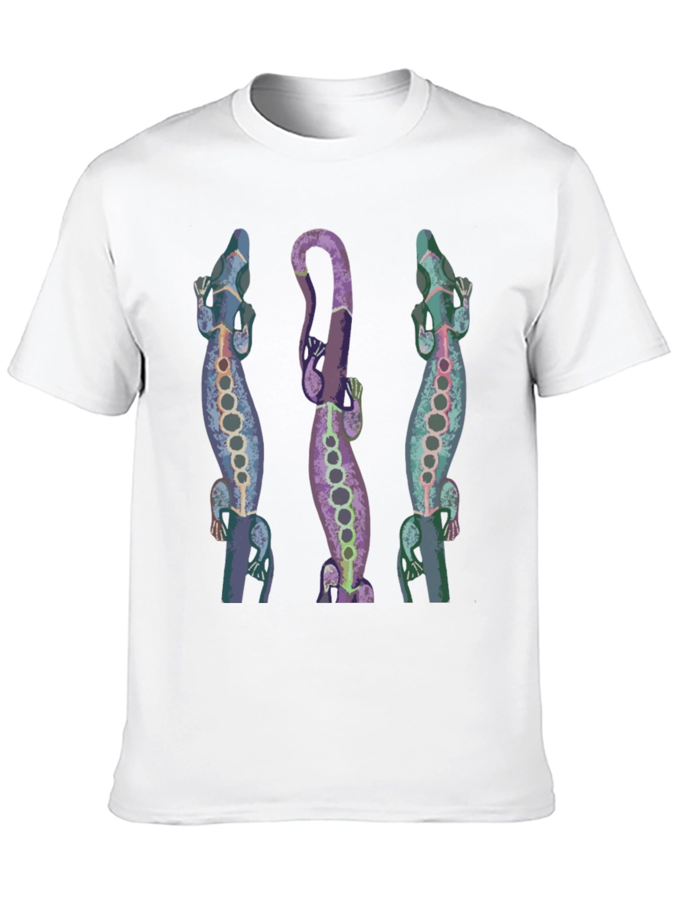 Lizard Print Mens Black T-Shirt