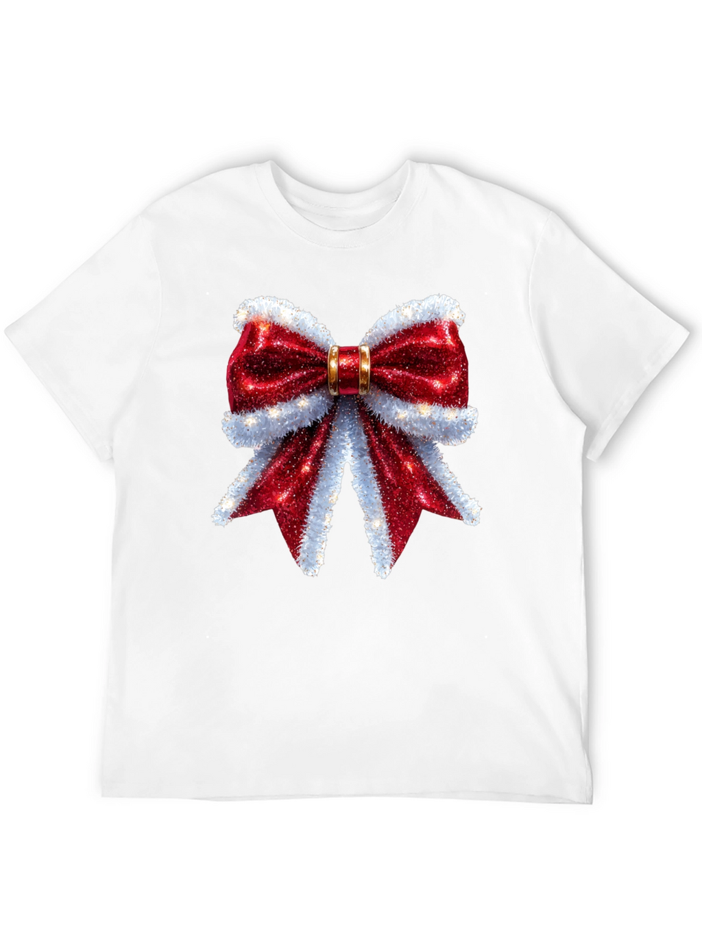 Festive Bow Graphic Tee - Holiday Cheer Shirt
