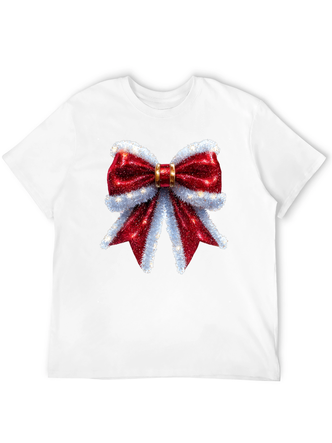 Festive Bow Graphic Tee - Holiday Cheer Shirt
