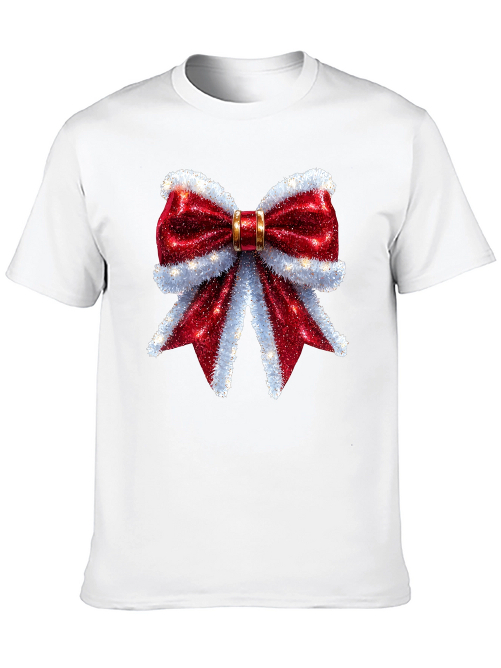 Festive Bow Graphic Tee - Holiday Cheer Shirt