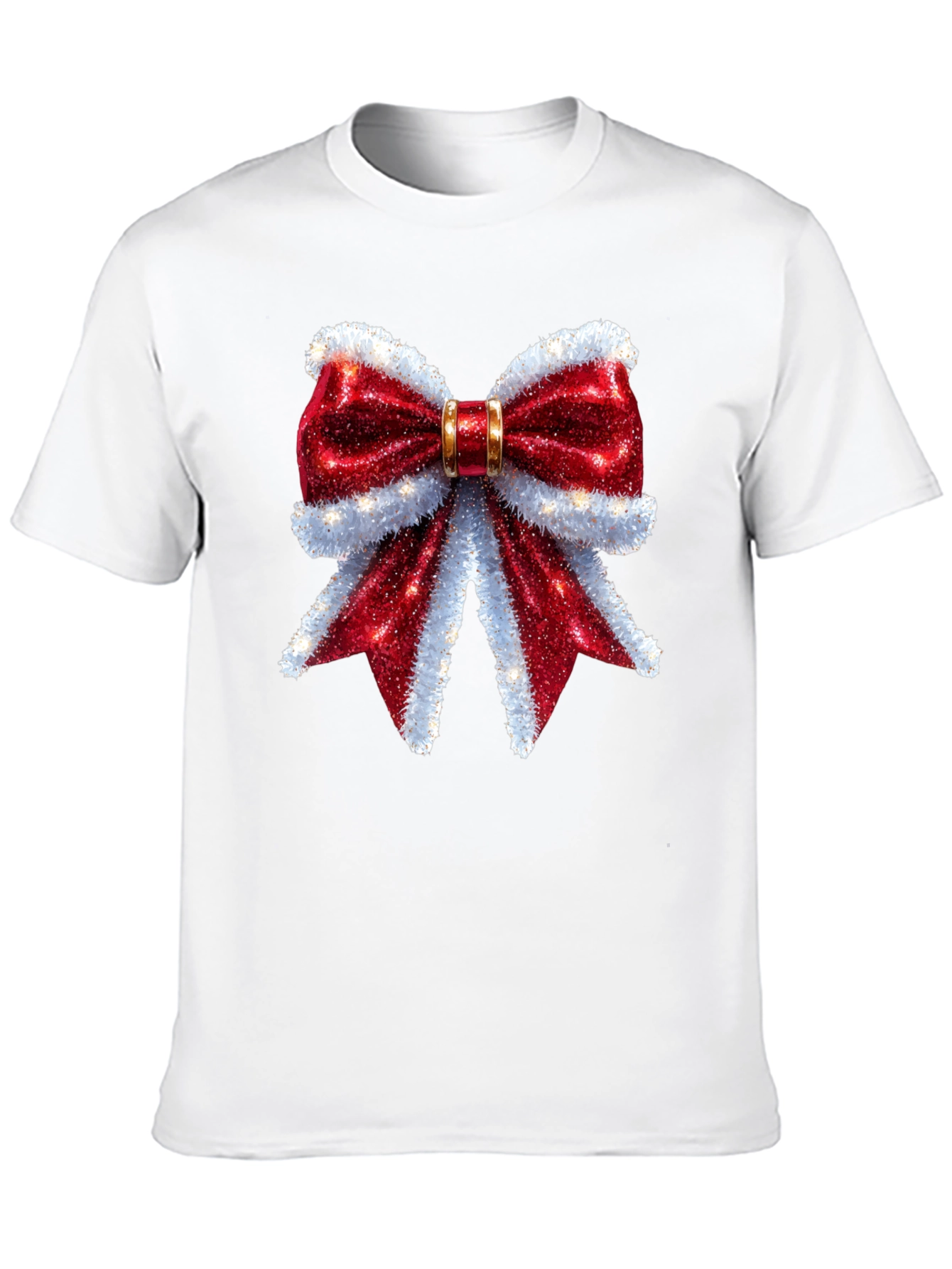 Festive Bow Graphic Tee - Holiday Cheer Shirt
