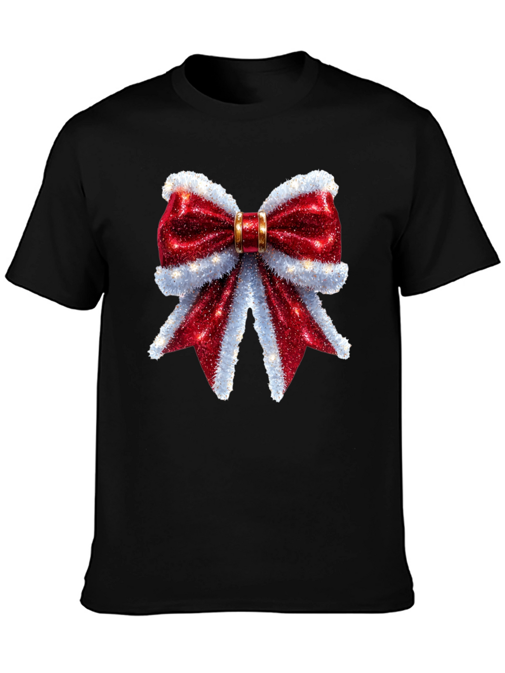 Festive Bow Graphic Tee - Holiday Cheer Shirt