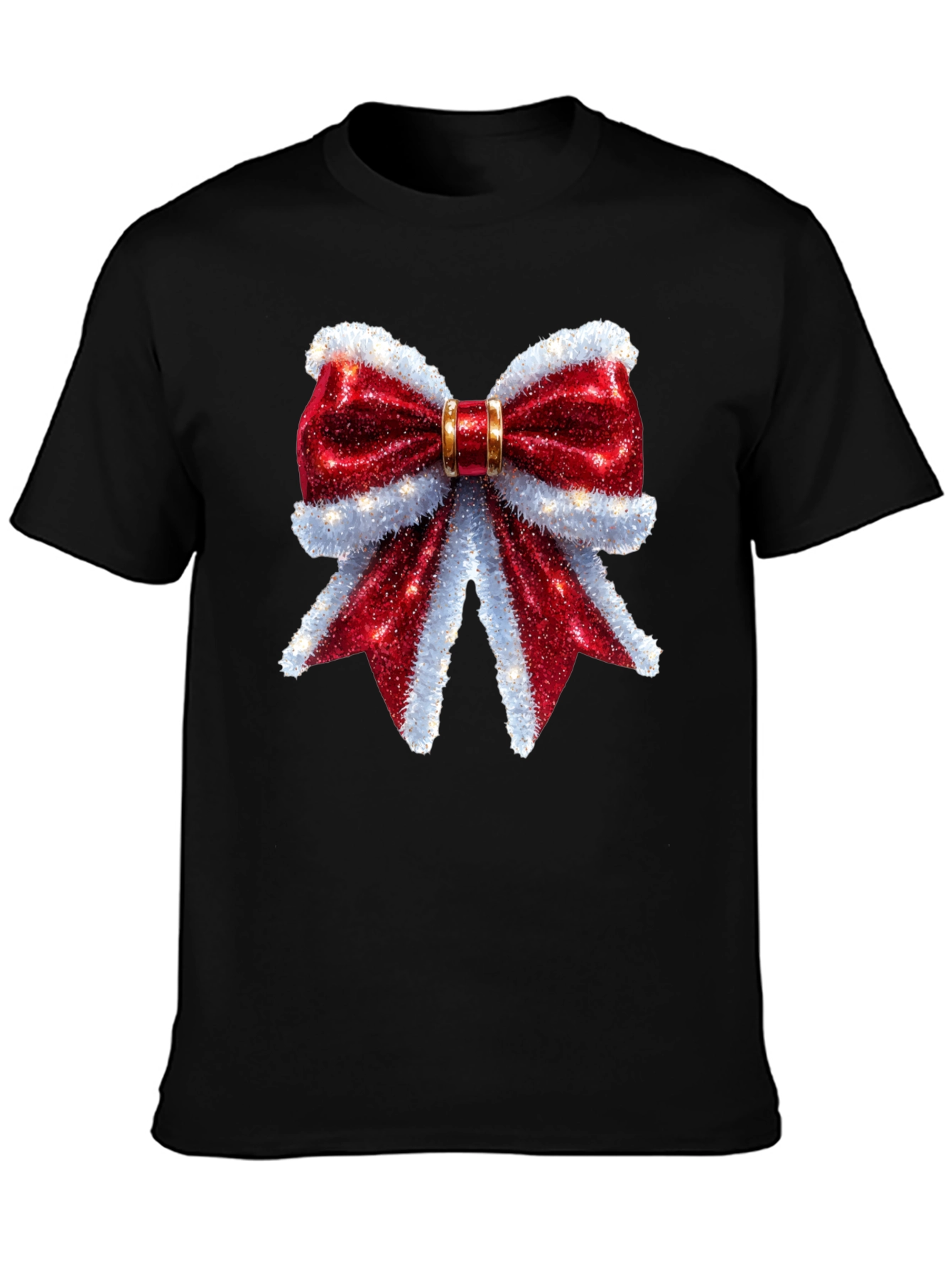 Festive Bow Graphic Tee - Holiday Cheer Shirt