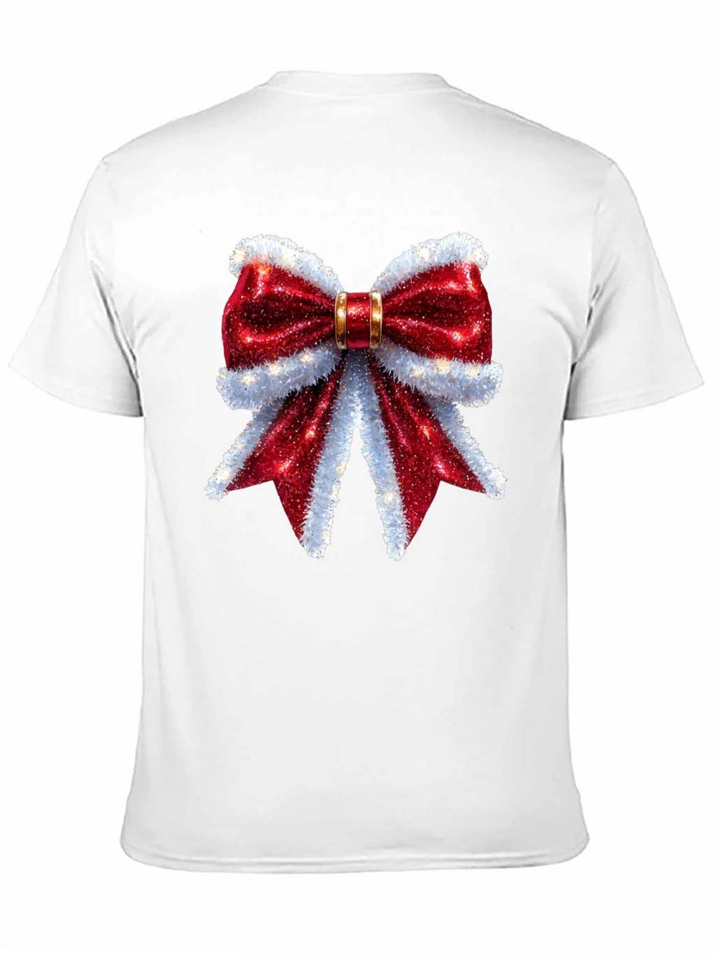 Festive Bow Graphic Tee - Holiday Cheer Shirt